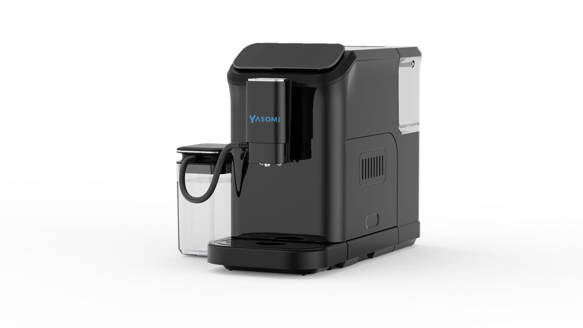 Yasomi Brewsta WS-D5 Çelik Kahve Öğütücülü, Süt Köpürtücülü, Dokunmatik Ekranlı Full Otomatik Espresso Makinesi (Siyah)