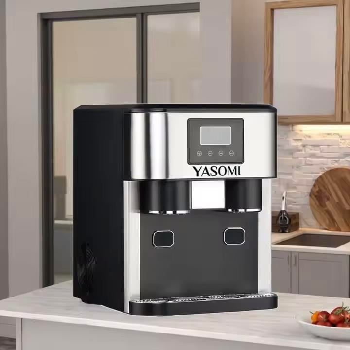 Yasomi Coolmaster ZBS15 3in1 Küp & Kırılmış Buz, Soğuk Su LCD Dokunmatik Inox Gövde 2l Tanklı Buz Makinesi