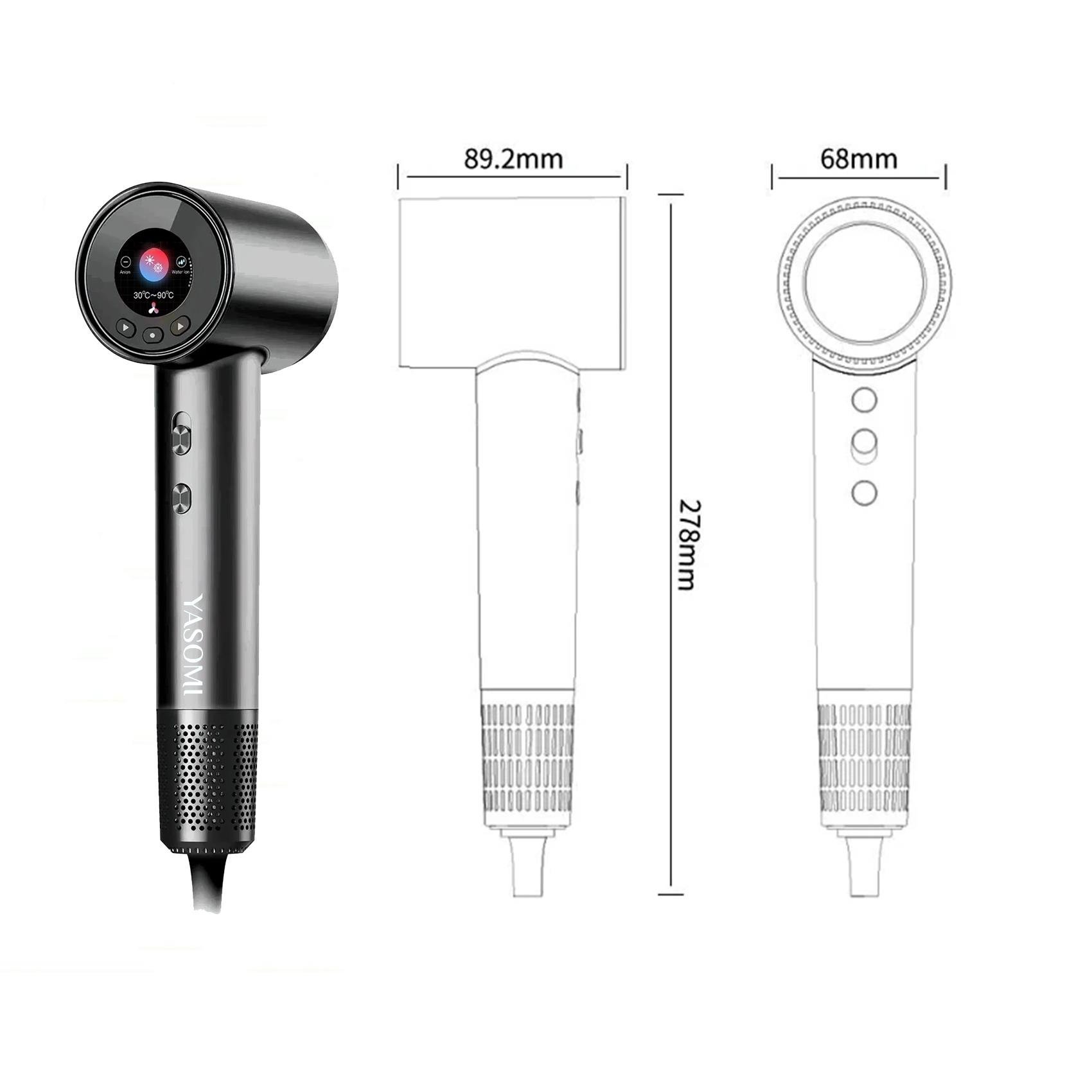 Yasomi HyperDry DH-21 Dijital İyonik Saç Kurutma Makinesi – 110.000 RPM, Isı Kontrollü