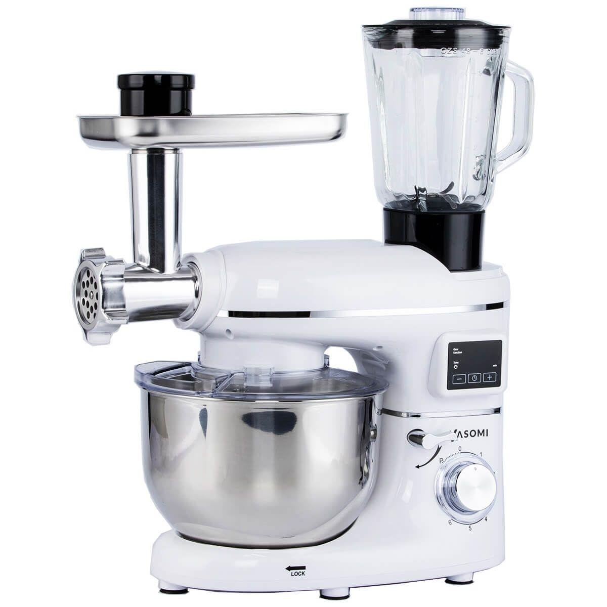 Yasomi Sm 1504bml Beyaz Led Ekranlı Kıyma Çekme Aparatlı Blender Stand Mikser Mutfak Şefi 1500w