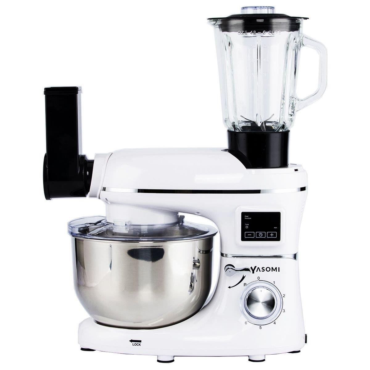 Yasomi Sm 1504bml Beyaz Led Ekranlı Kıyma Çekme Aparatlı Blender Stand Mikser Mutfak Şefi 1500w