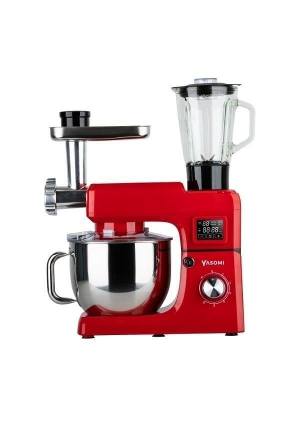 Yasomi Sm 1511bml Led Ekranlı Kıyma Çekme Aparatlı Blender Stand Mikser Mutfak Şefi (Kırmızı)