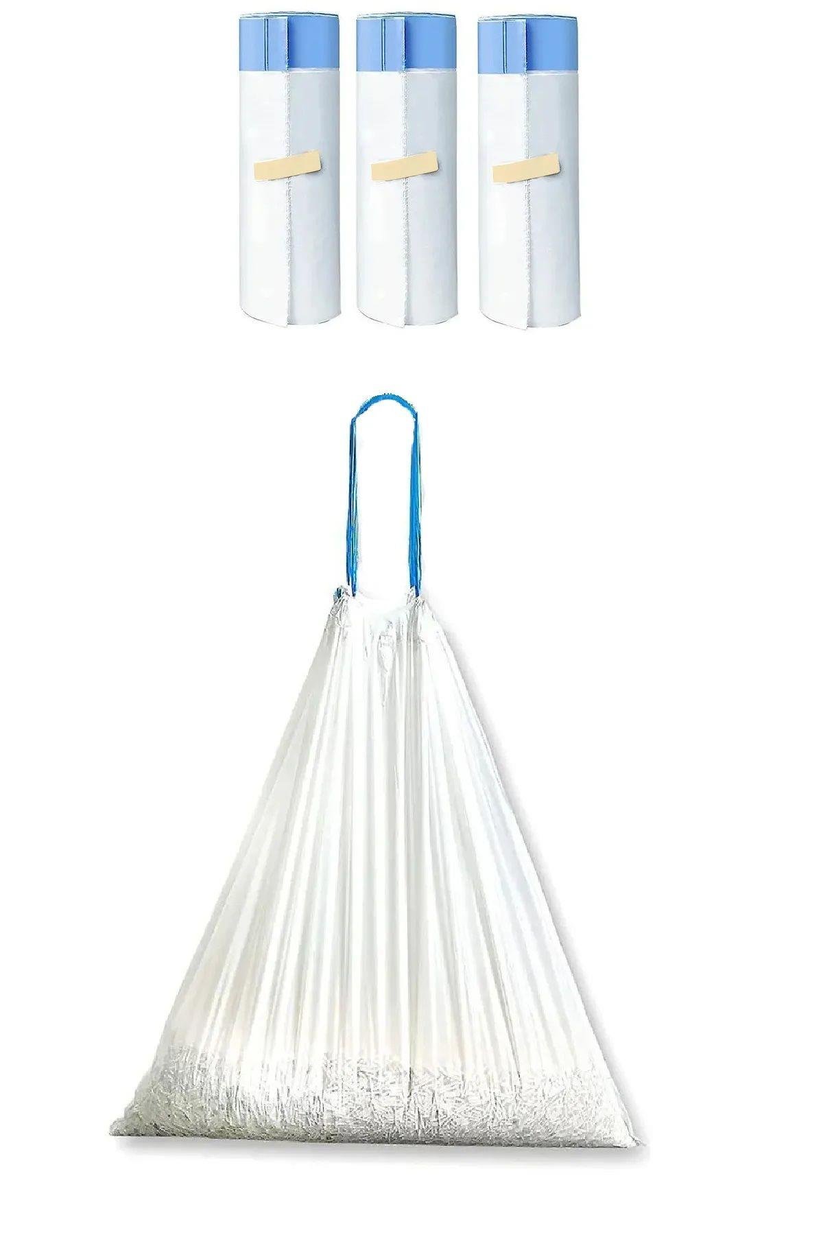 Yasomi SmartCat Cleaner Kedi Tuvaleti Uyumlu Büzgülü Çöp Poşeti 3lü Set(3x15 Adet, 50mm x 46mm)