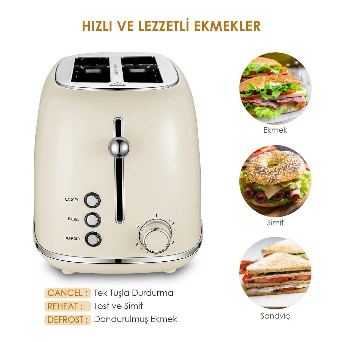 YASOMI ST028 BEJ EKMEK KIZARTMA MAKİNESİ