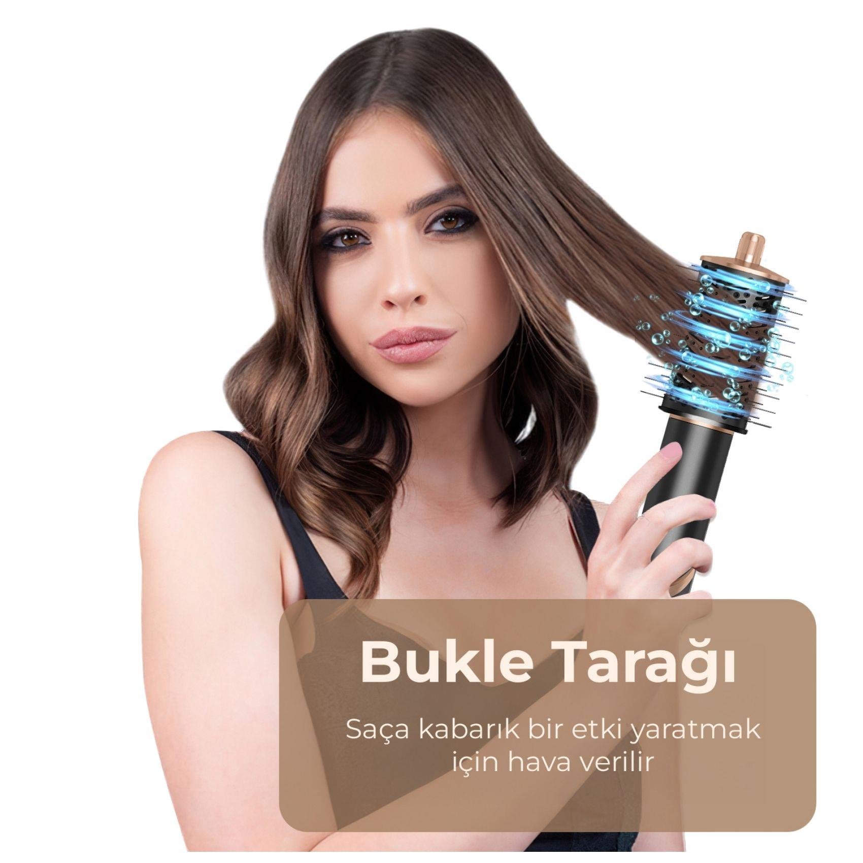 Yasomi Witero 9in1 Ultra Airwrap Multi-Styler Sıcak-Soğuk Hava Üflemeli Siyah Saç Şekillendirme Cihazı