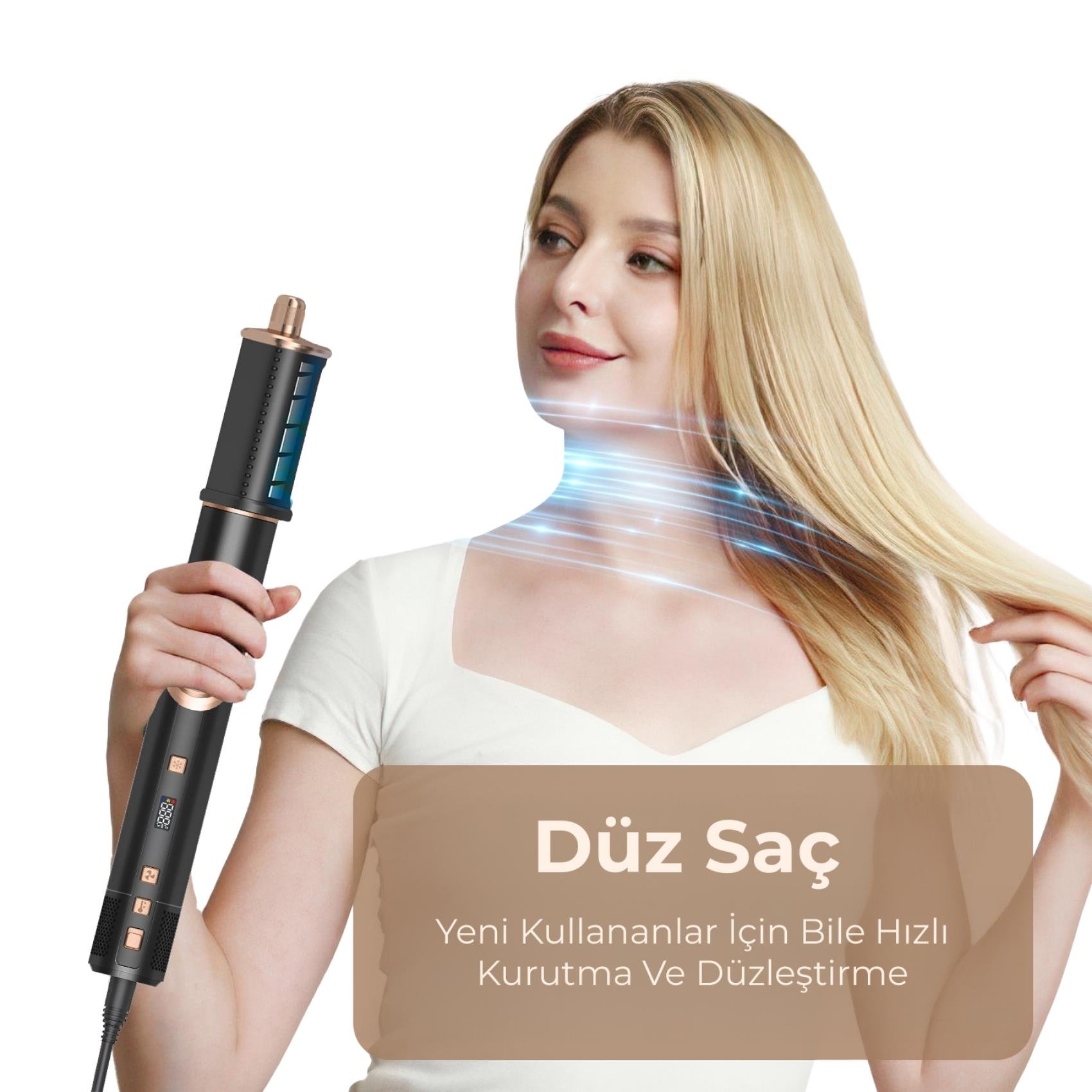 Yasomi Witero 9in1 Ultra Airwrap Multi-Styler Sıcak-Soğuk Hava Üflemeli Siyah Saç Şekillendirme Cihazı