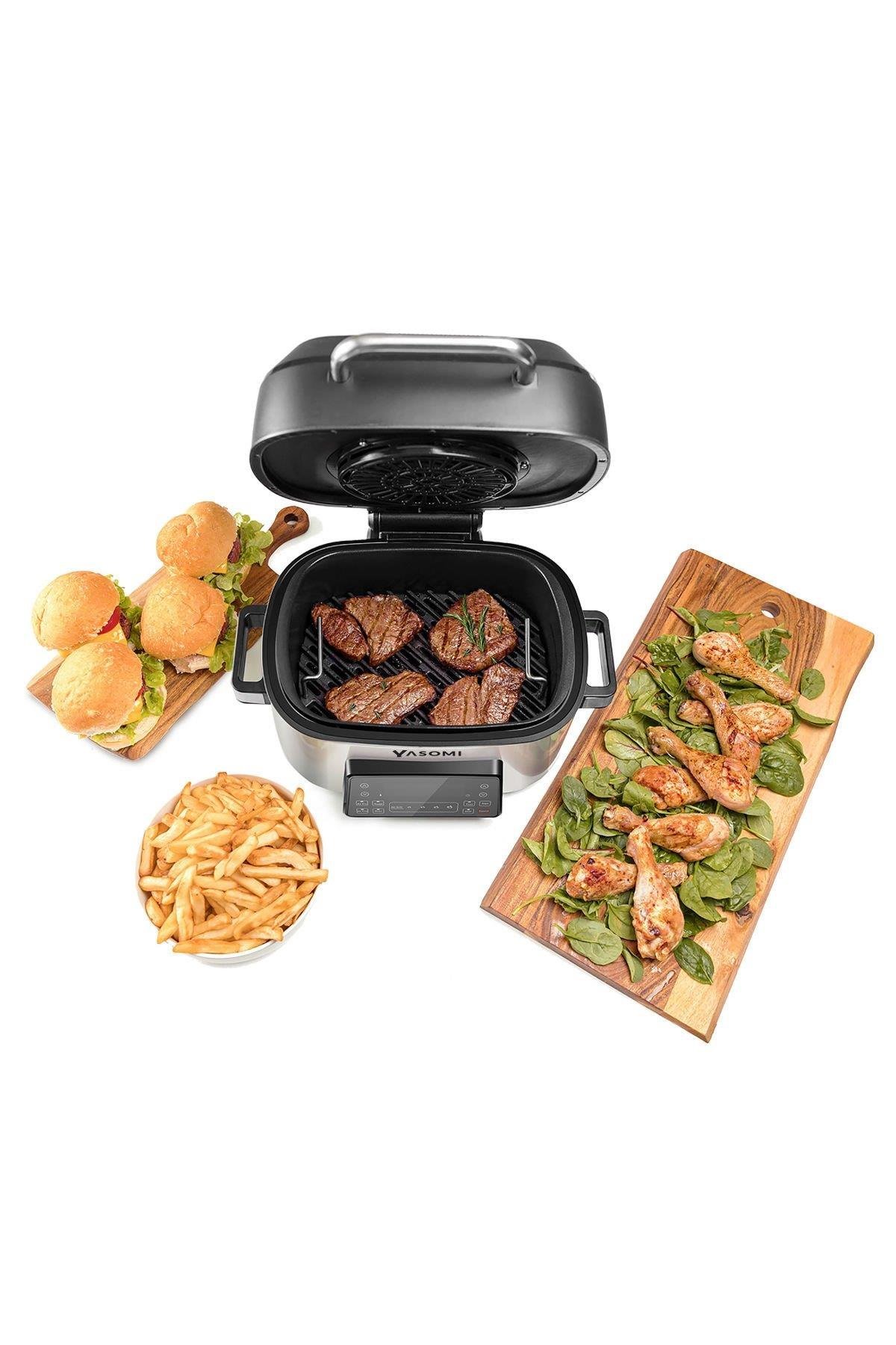 Yasomi Y75 2 In 1 Airfryer Grill Combo Fritöz Ve Izgara 6 L ( Türkiye Garantili)