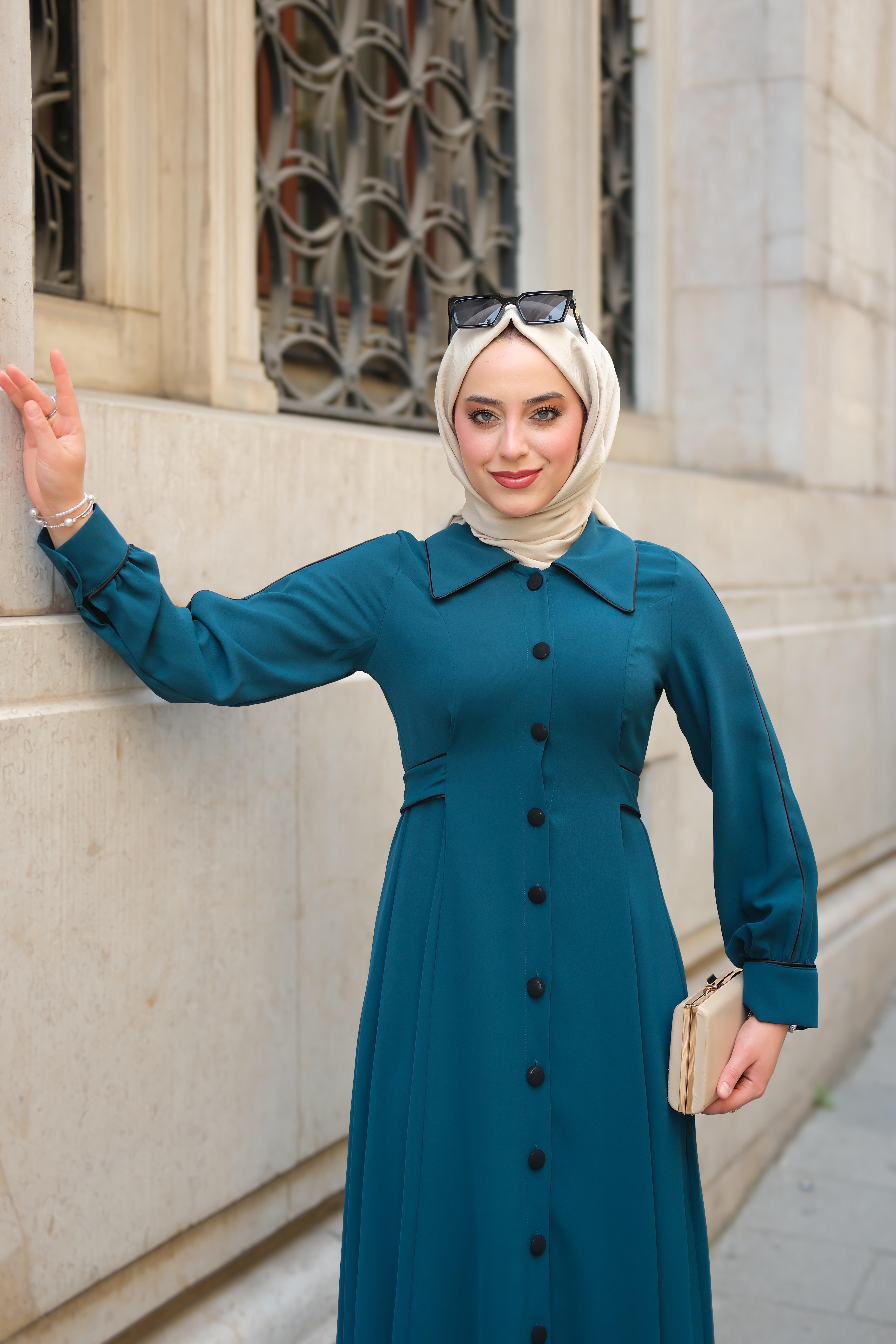 BİYELİ ABAYA İNDİGO 