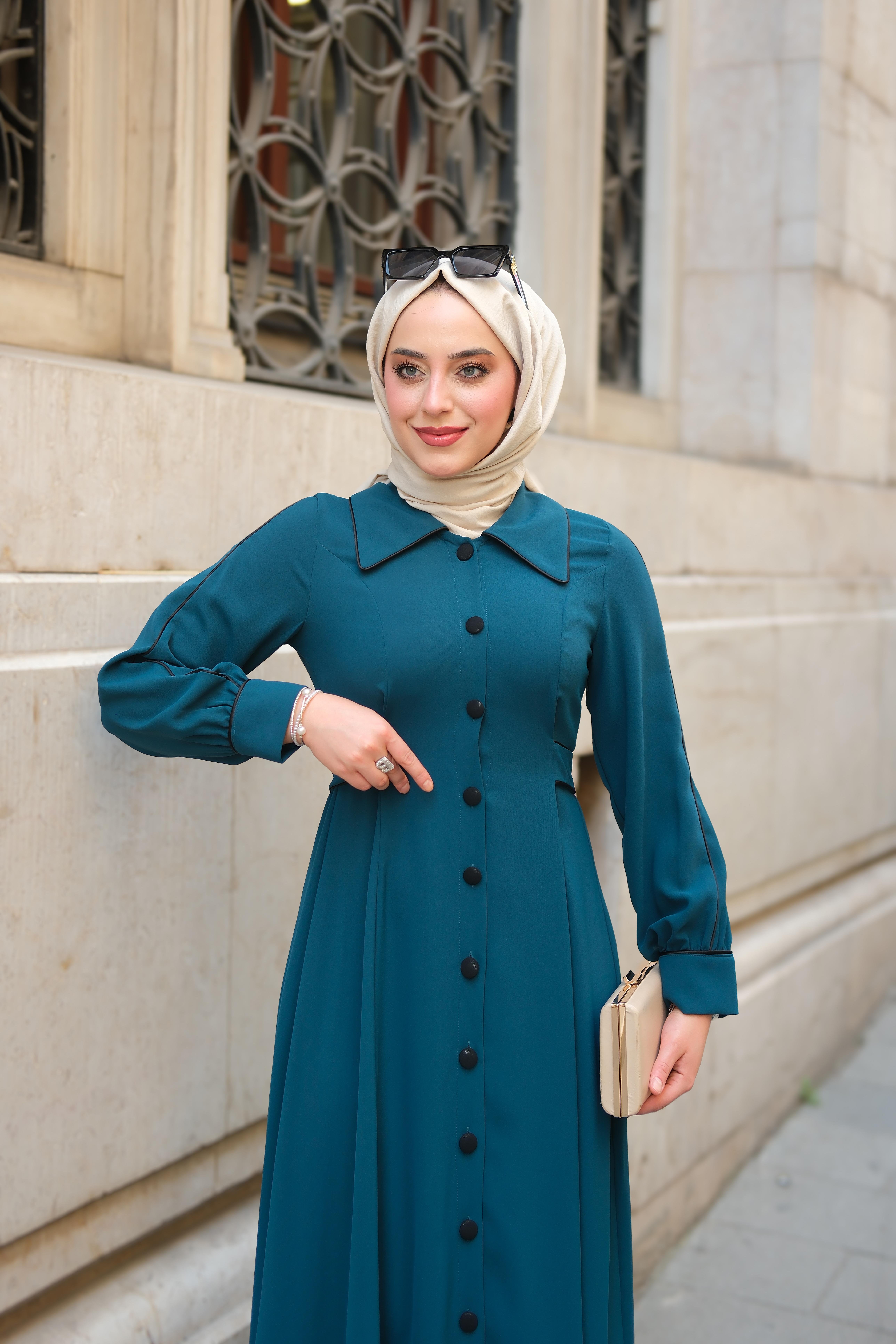 BİYELİ ABAYA İNDİGO 