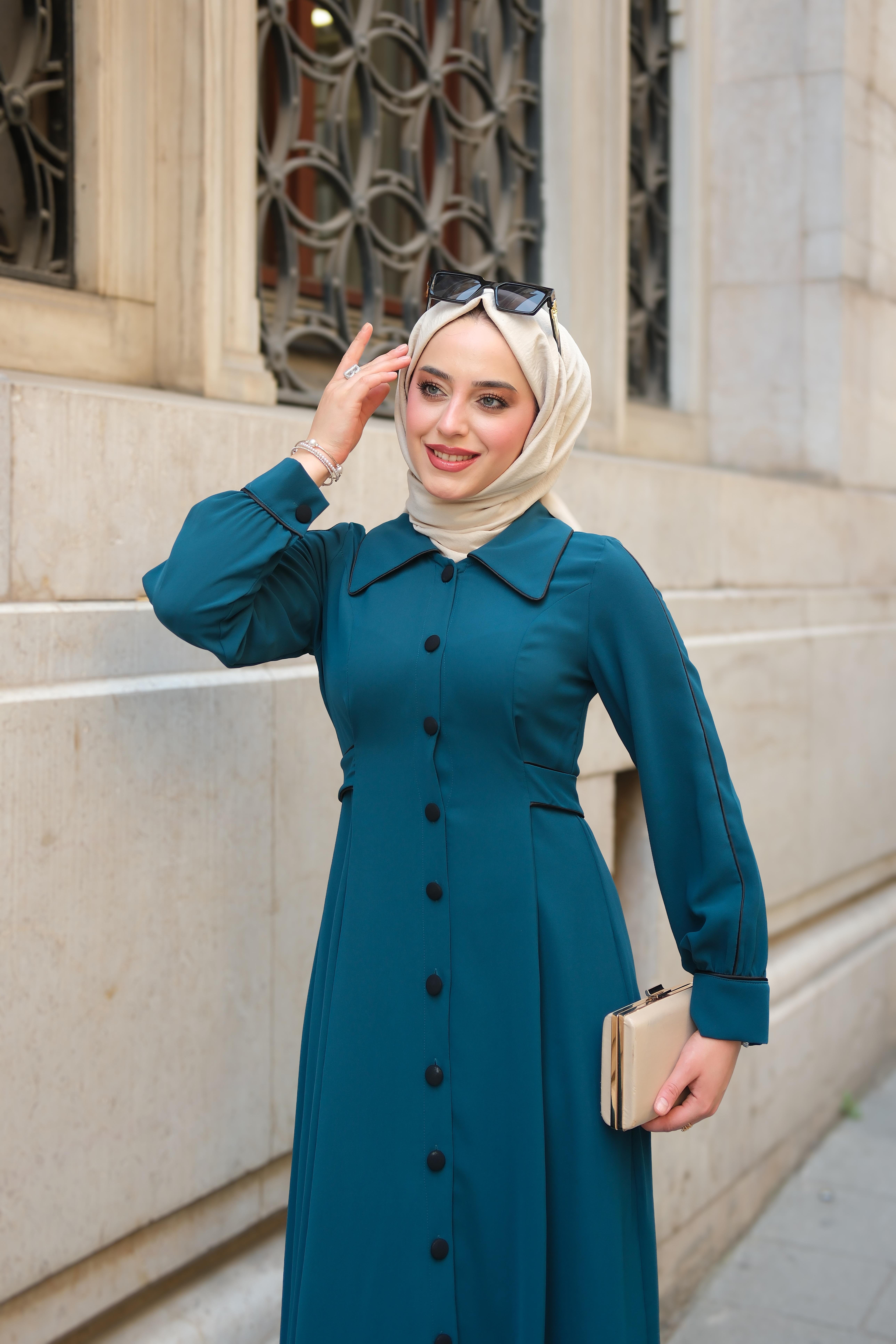 BİYELİ ABAYA İNDİGO 