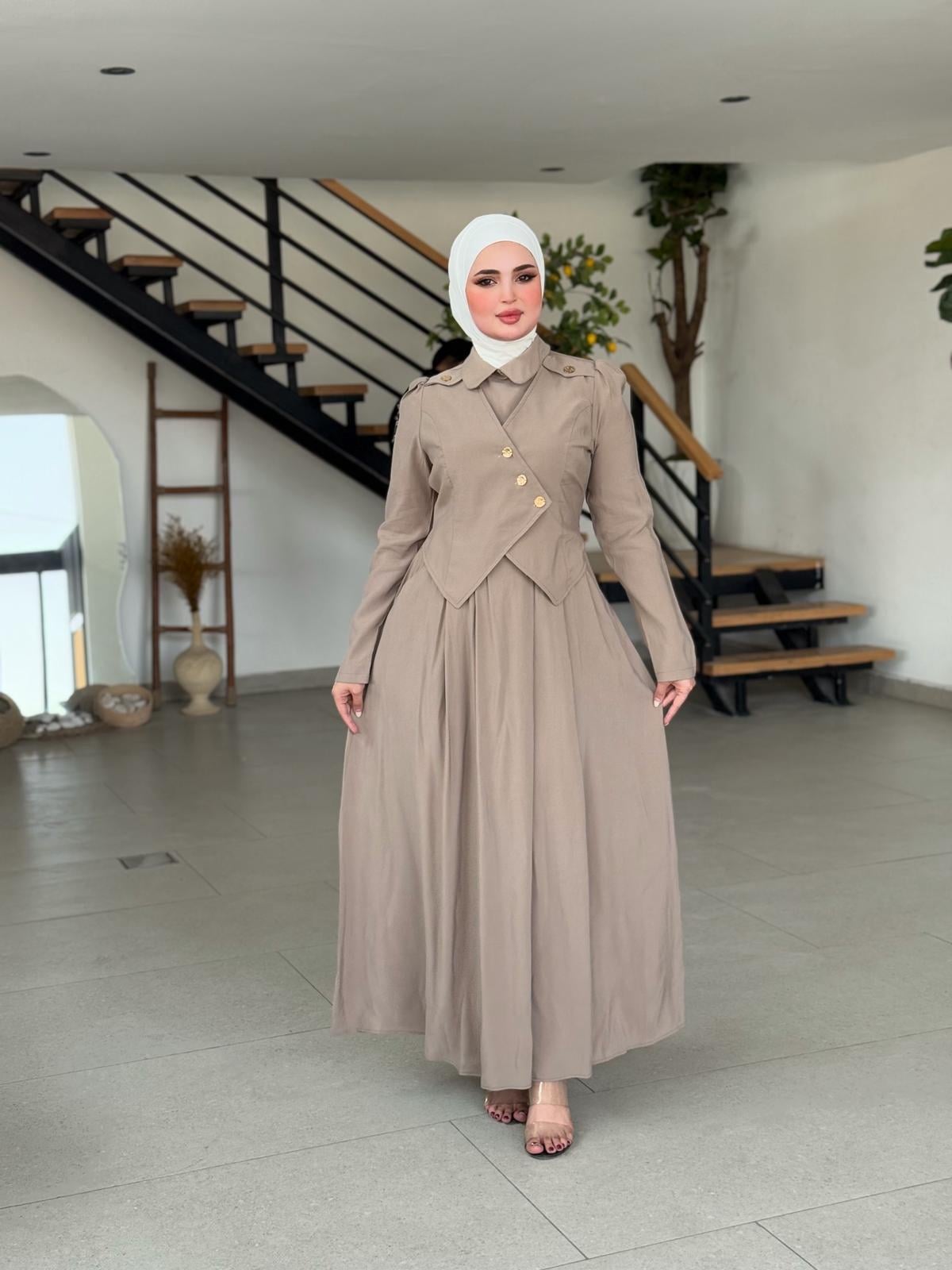 MODAL ELBİSE BEJ