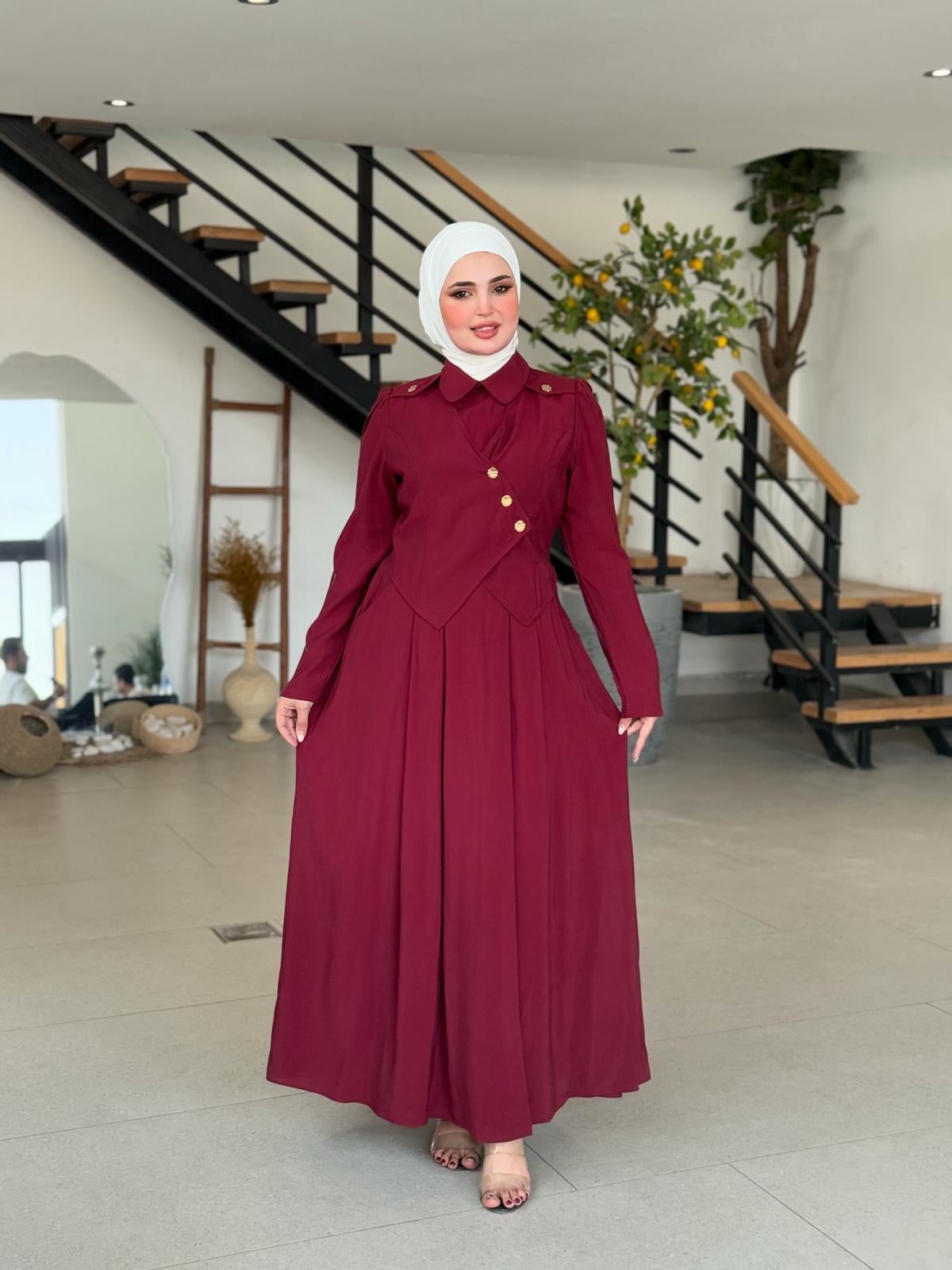 MODAL ELBİSE BORDO
