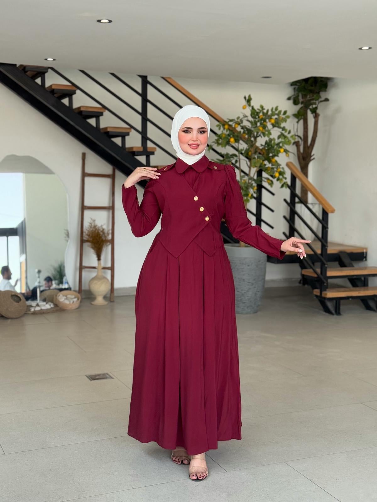 MODAL ELBİSE BORDO