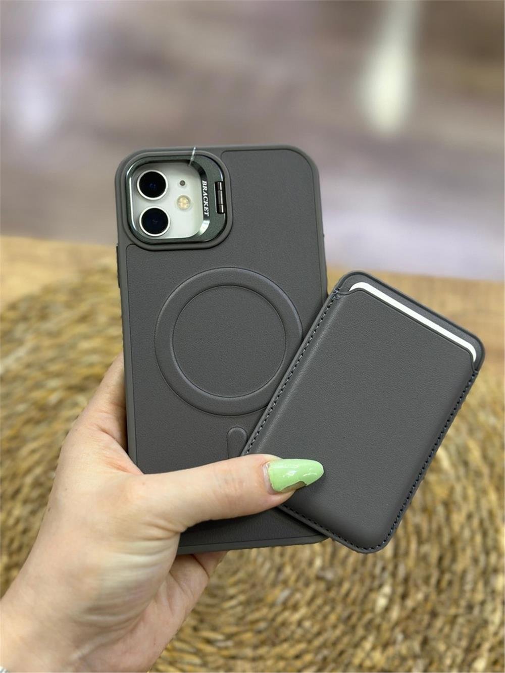 iPhone 11 Kılıf - MagSafe Kartlıklı, Kamera Standlı