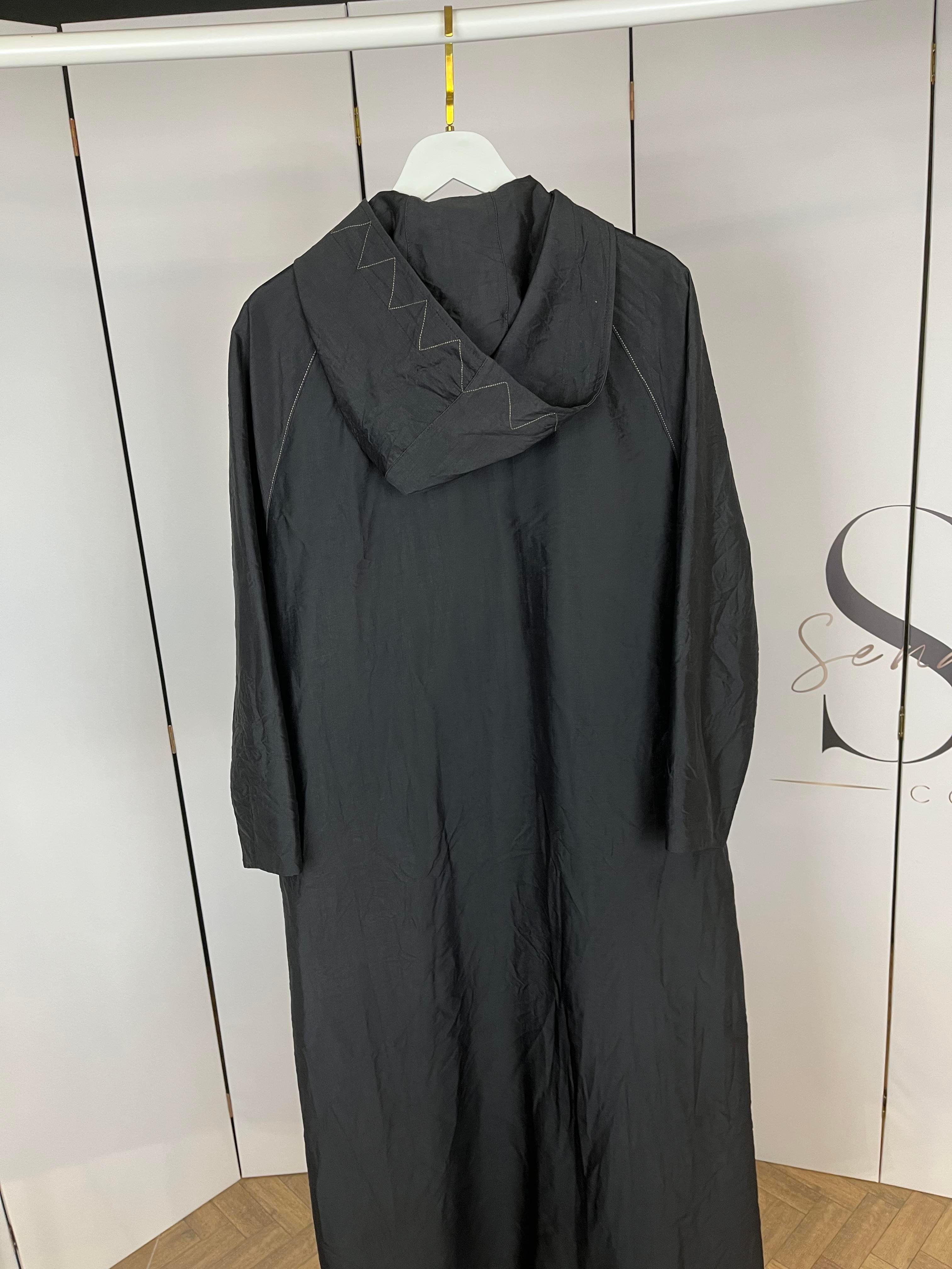 ZİKZAK DİKİŞLİ KAPÜŞONLU TRENÇKOT