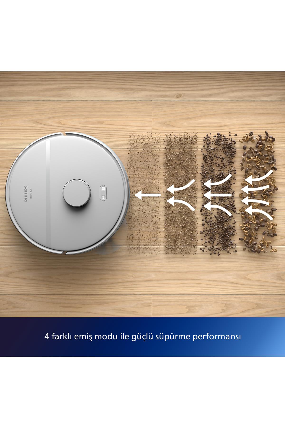 2000 Serisi Islak Kuru Moplu İstasyonlu Robot Süpürge, HomeRun Uygulaması, XU2100/20