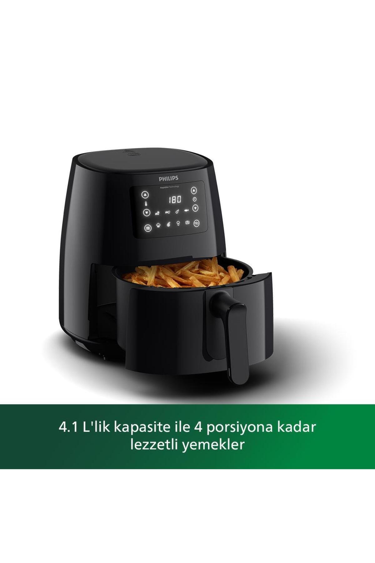 3000 Serisi L Airfryer, 0.8kg, 4.1L Kapasiteli Hazne, Siyah, HD9243/90