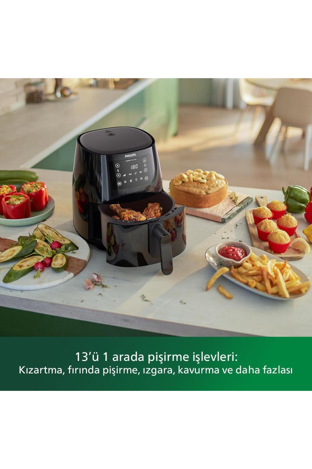 3000 Serisi L Airfryer, 0.8kg, 4.1L Kapasiteli Hazne, Siyah, HD9243/90