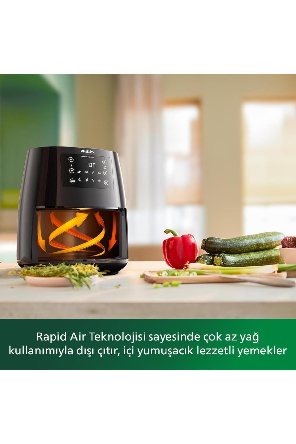 3000 Serisi L Airfryer, 0.8kg, 4.1L Kapasiteli Hazne, Siyah, HD9243/90