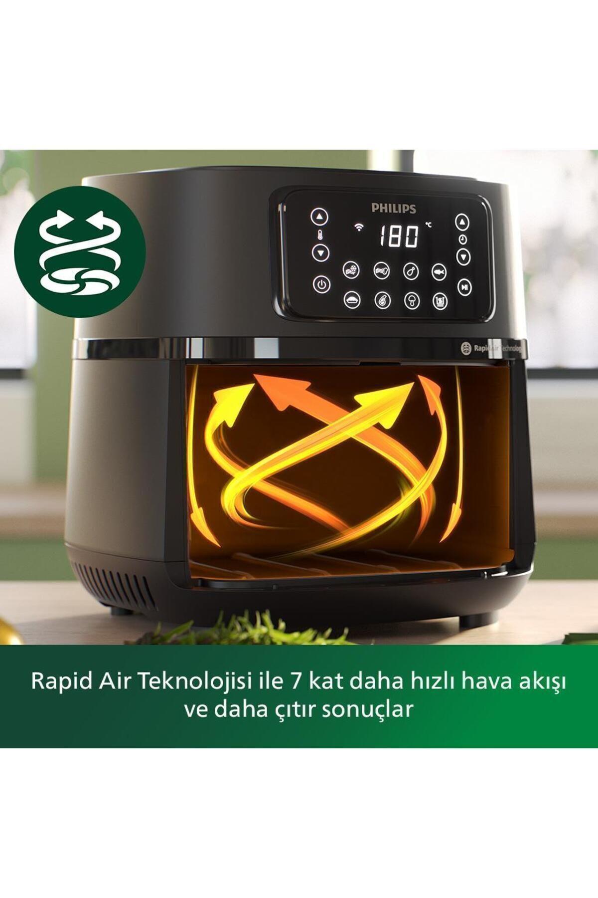 5000 Serisi Airfryer XXL Connected, 7,2 Lt (1,4 kg), Rapid Air Teknolojisi, HD9285/96