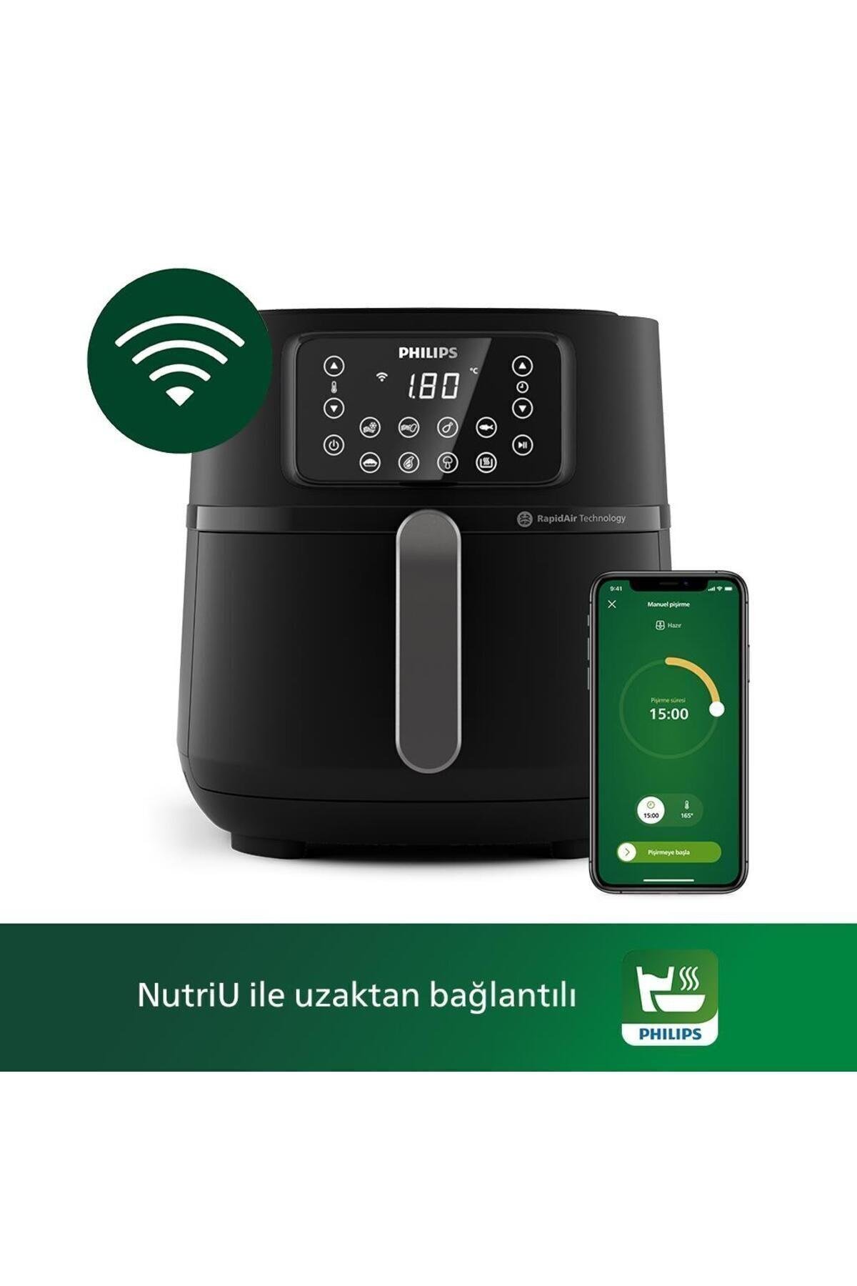 5000 Serisi Airfryer XXL Connected, 7,2 Lt (1,4 kg), Rapid Air Teknolojisi, HD9285/96
