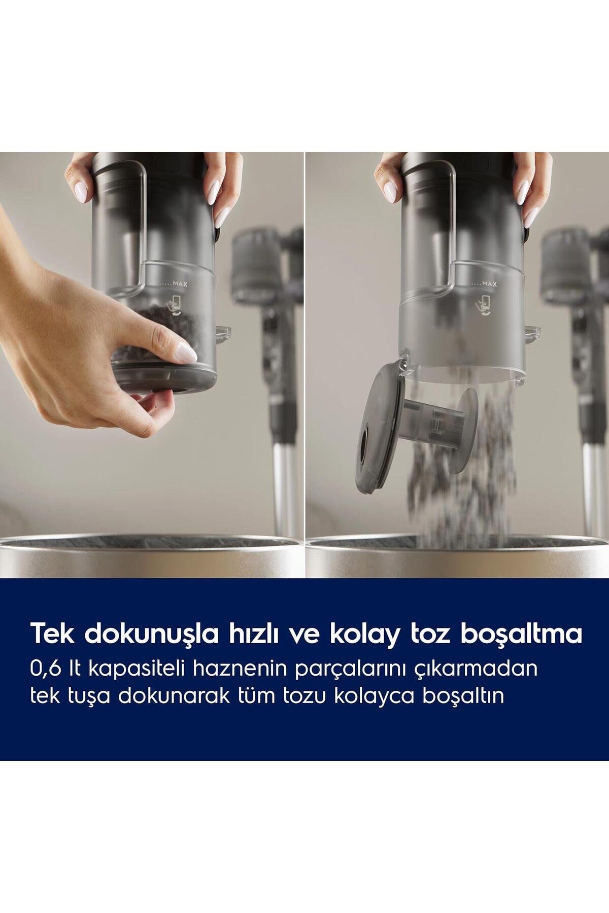 600 Serisi PetPro Başlıklı EP61AB21UG Dikey Şarjlı Dikey Süpürge