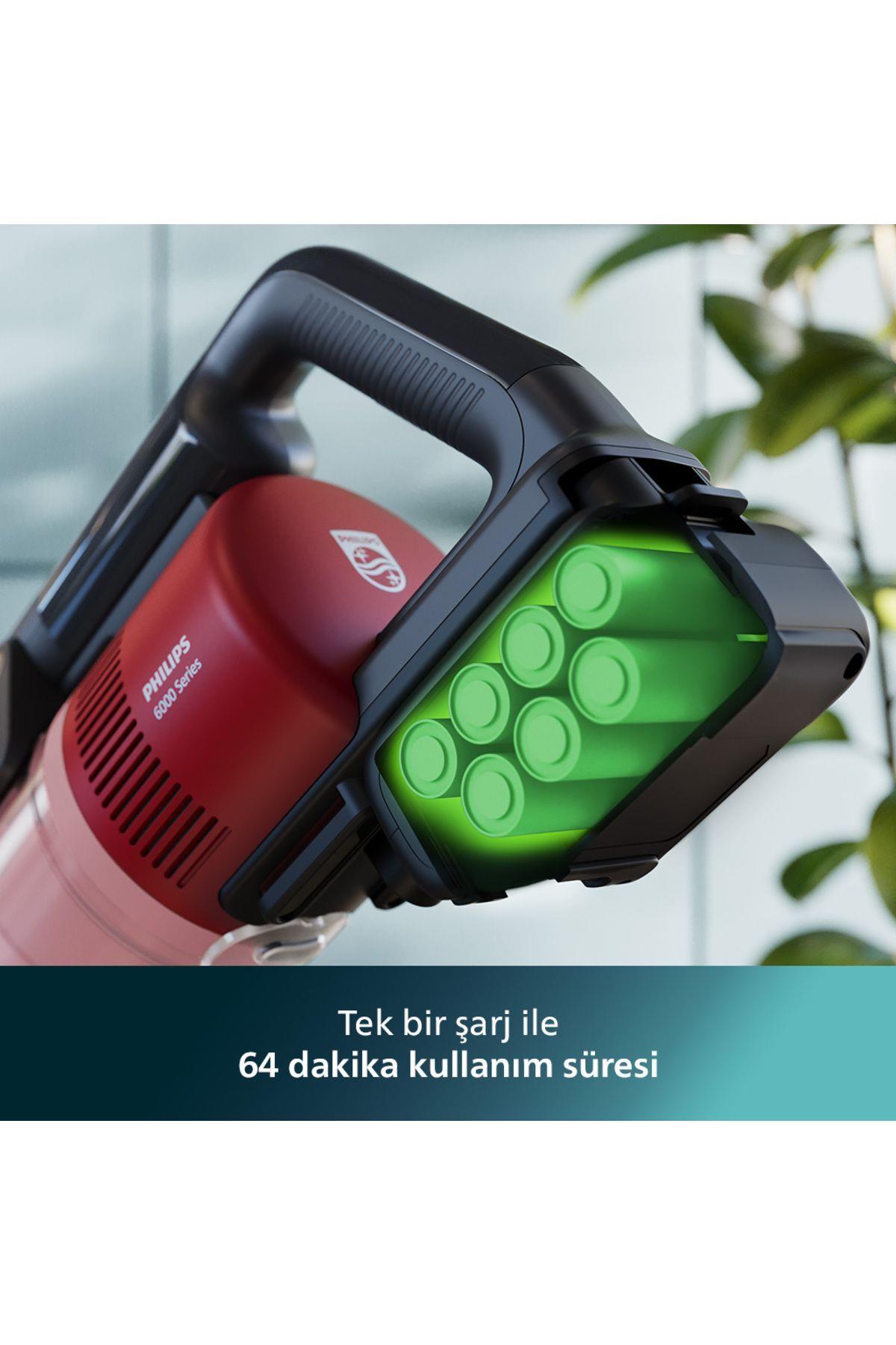 6000 Serisi Kablosuz Dikey Süpürge, PowerCyclone 11, 64 Dakika Kullanım Süresi, XC6552/01