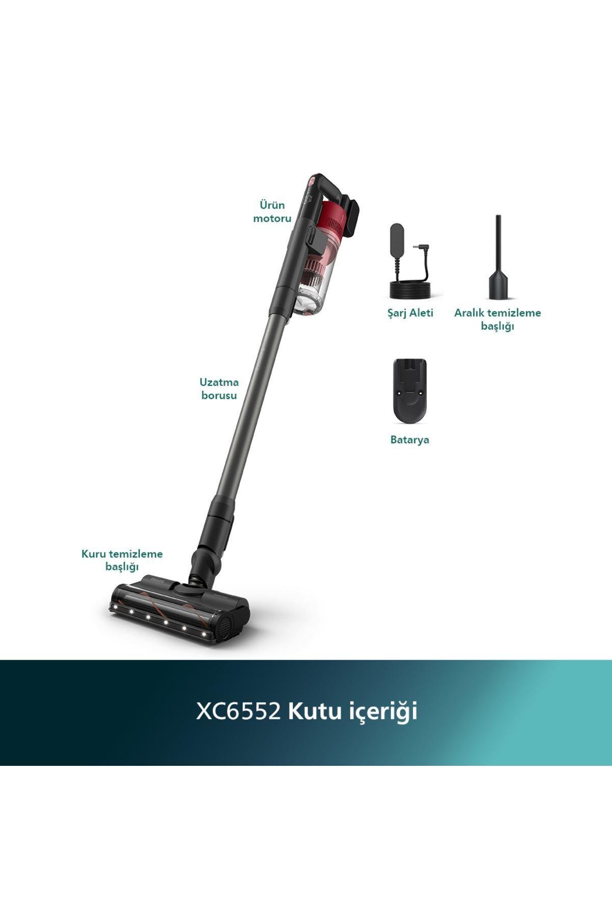 6000 Serisi Kablosuz Dikey Süpürge, PowerCyclone 11, 64 Dakika Kullanım Süresi, XC6552/01