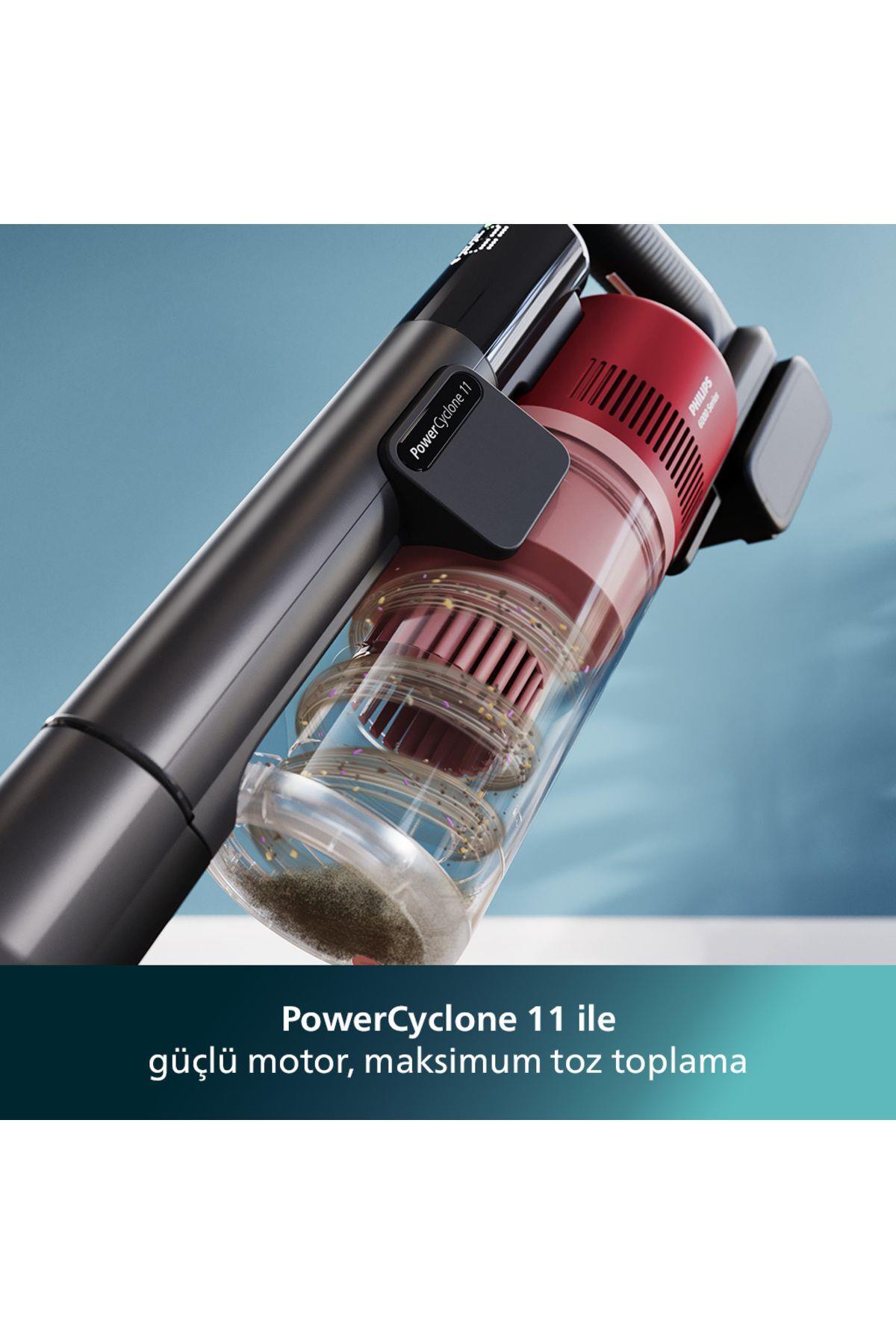 6000 Serisi Kablosuz Dikey Süpürge, PowerCyclone 11, 64 Dakika Kullanım Süresi, XC6552/01