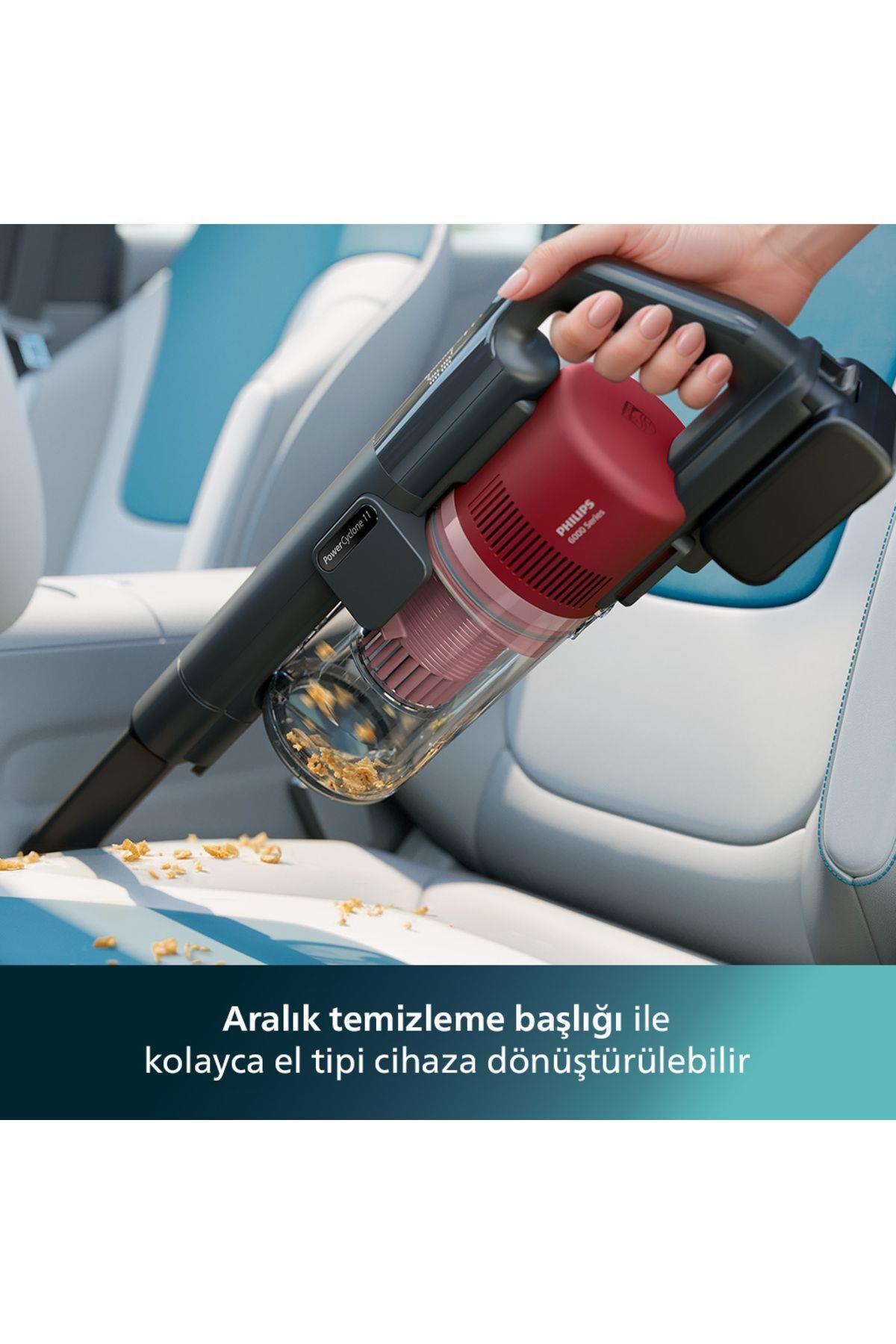 6000 Serisi Kablosuz Dikey Süpürge, PowerCyclone 11, 64 Dakika Kullanım Süresi, XC6552/01