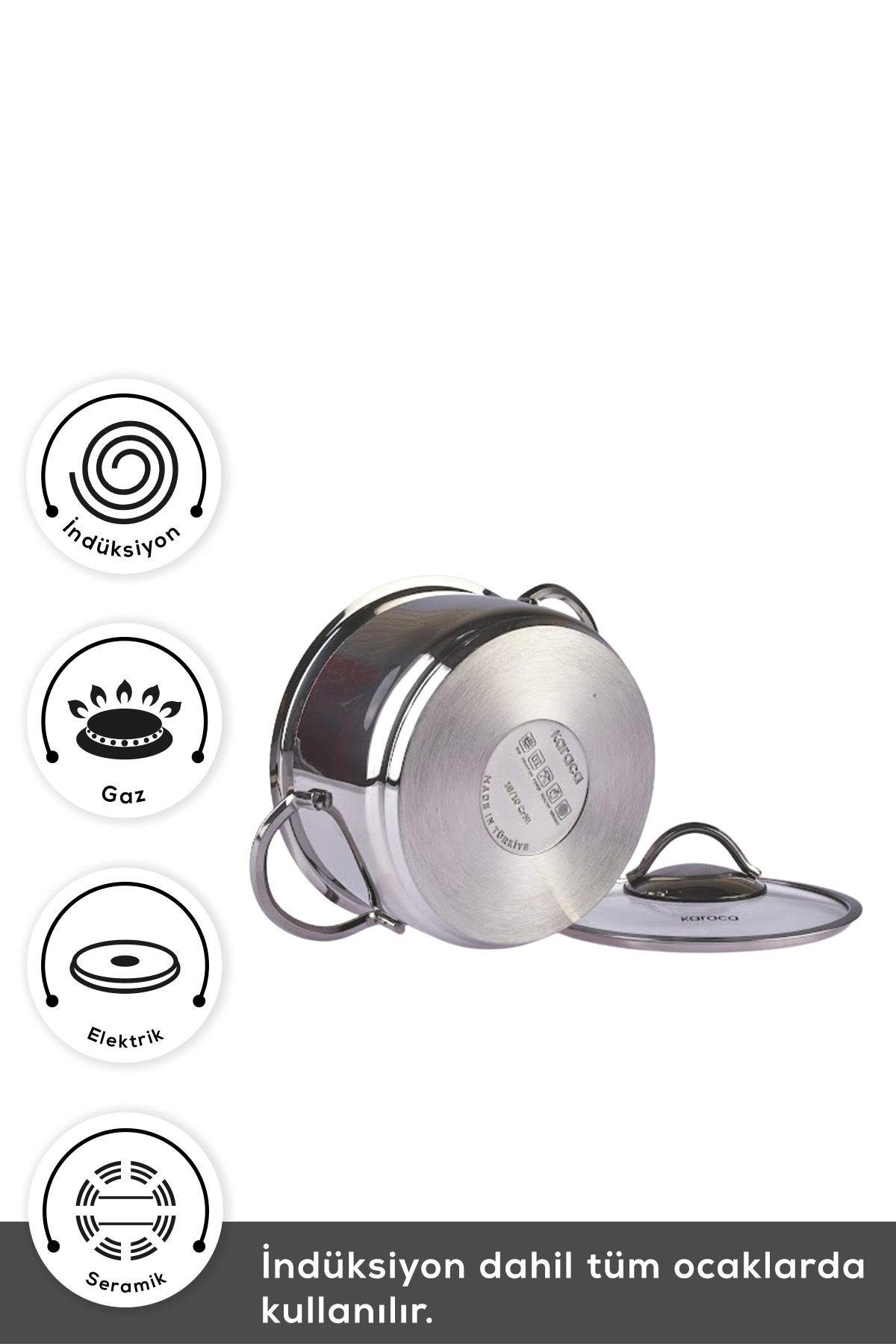 Ada 12 Parça indüksiyon Tabanlı Çelik Tencere ve Tava Seti