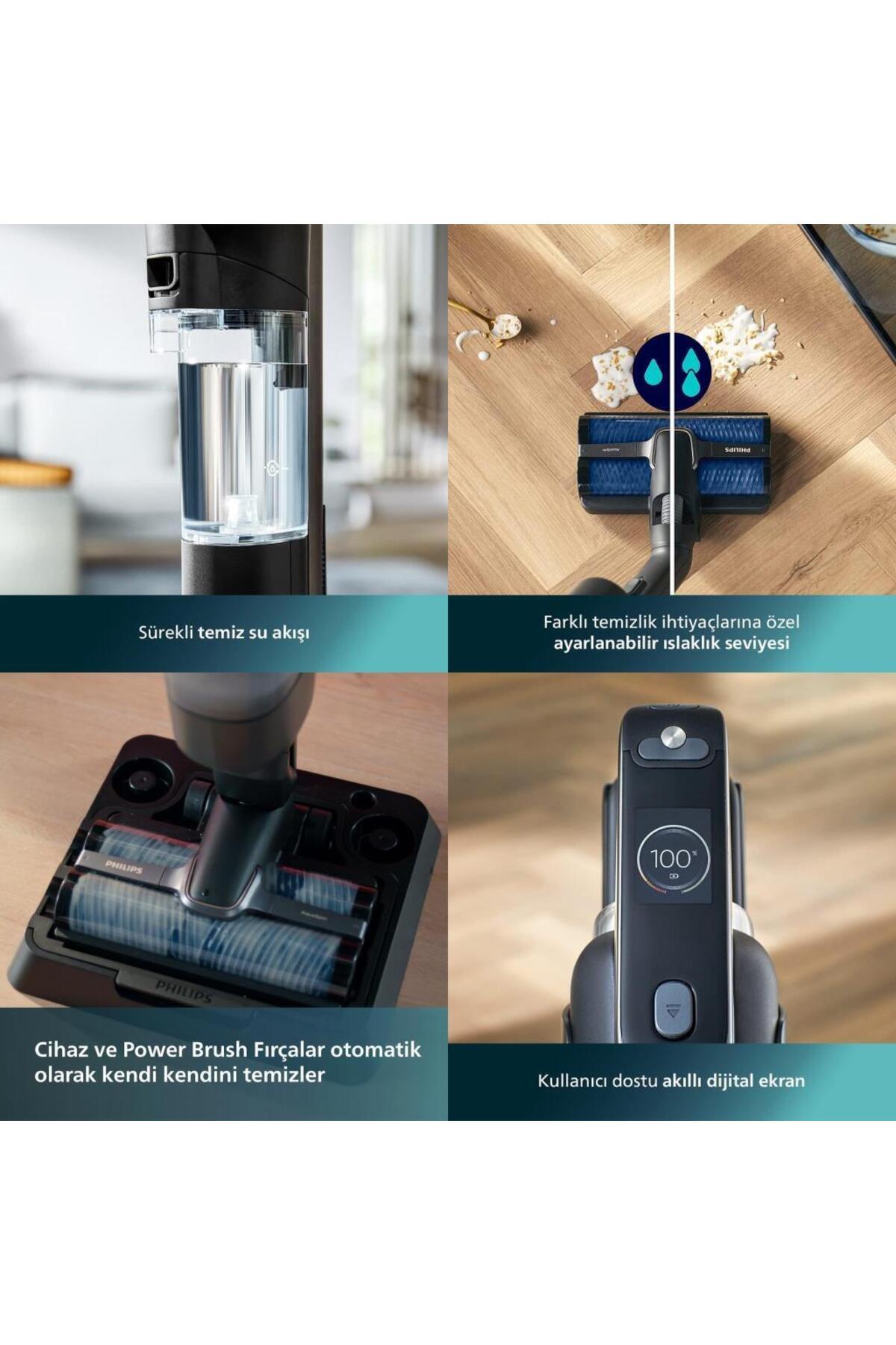 Aqua Trio Özel 9000 Serisi otomatik kendini temizleme Islak Ve Kuru Dikey Süpürge