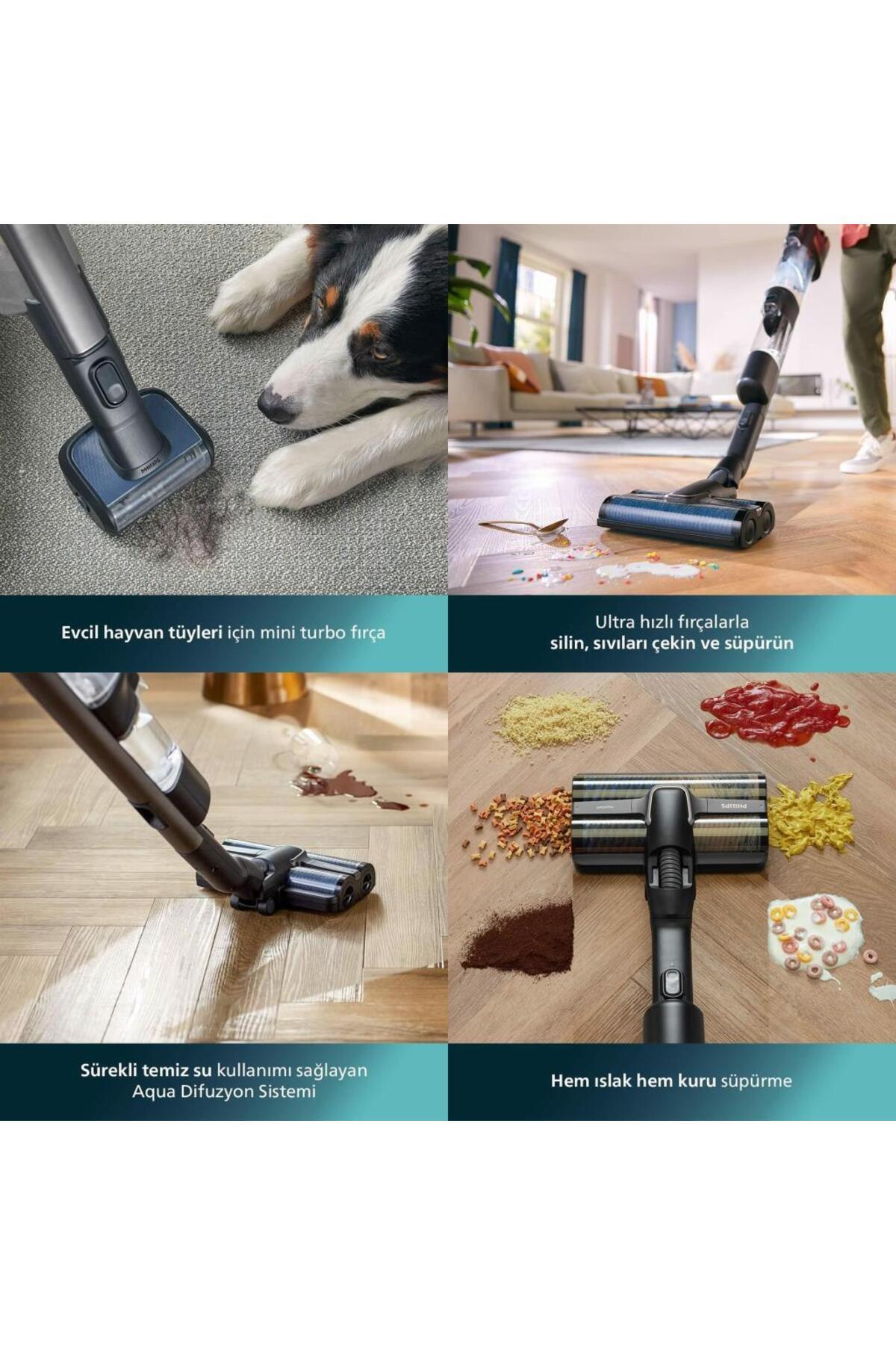 Aqua Trio Özel 9000 Serisi otomatik kendini temizleme Islak Ve Kuru Dikey Süpürge