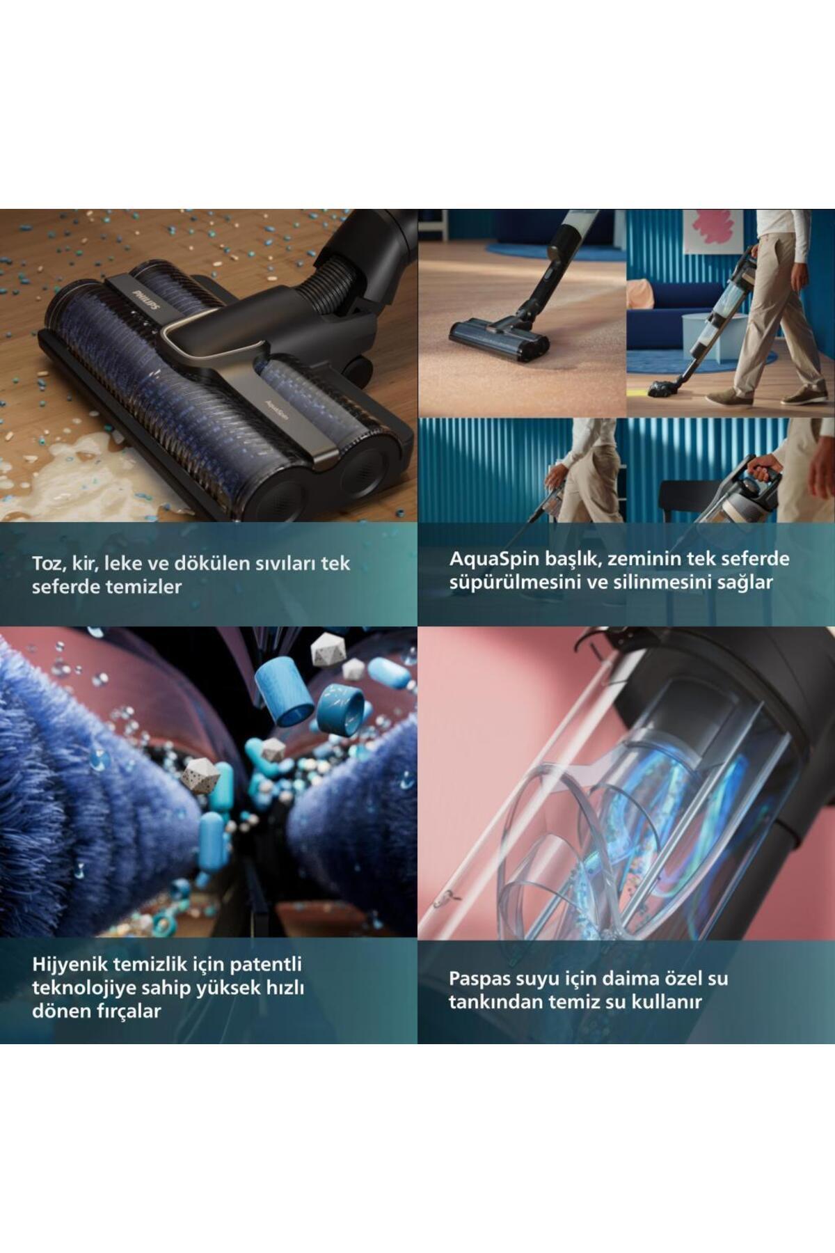 Aqua Trio Özel 9000 Serisi otomatik kendini temizleme Islak Ve Kuru Dikey Süpürge