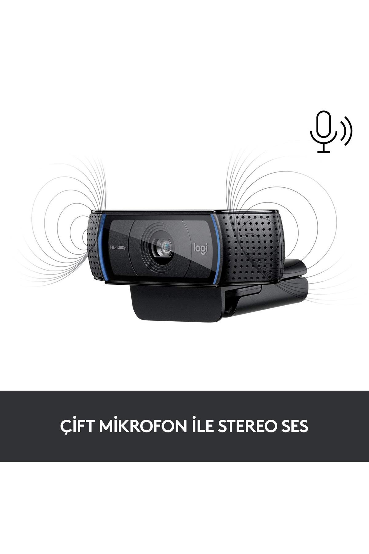 C920 PRO HD 1080p Stereo Ses ile Web Kamerası - Siyah