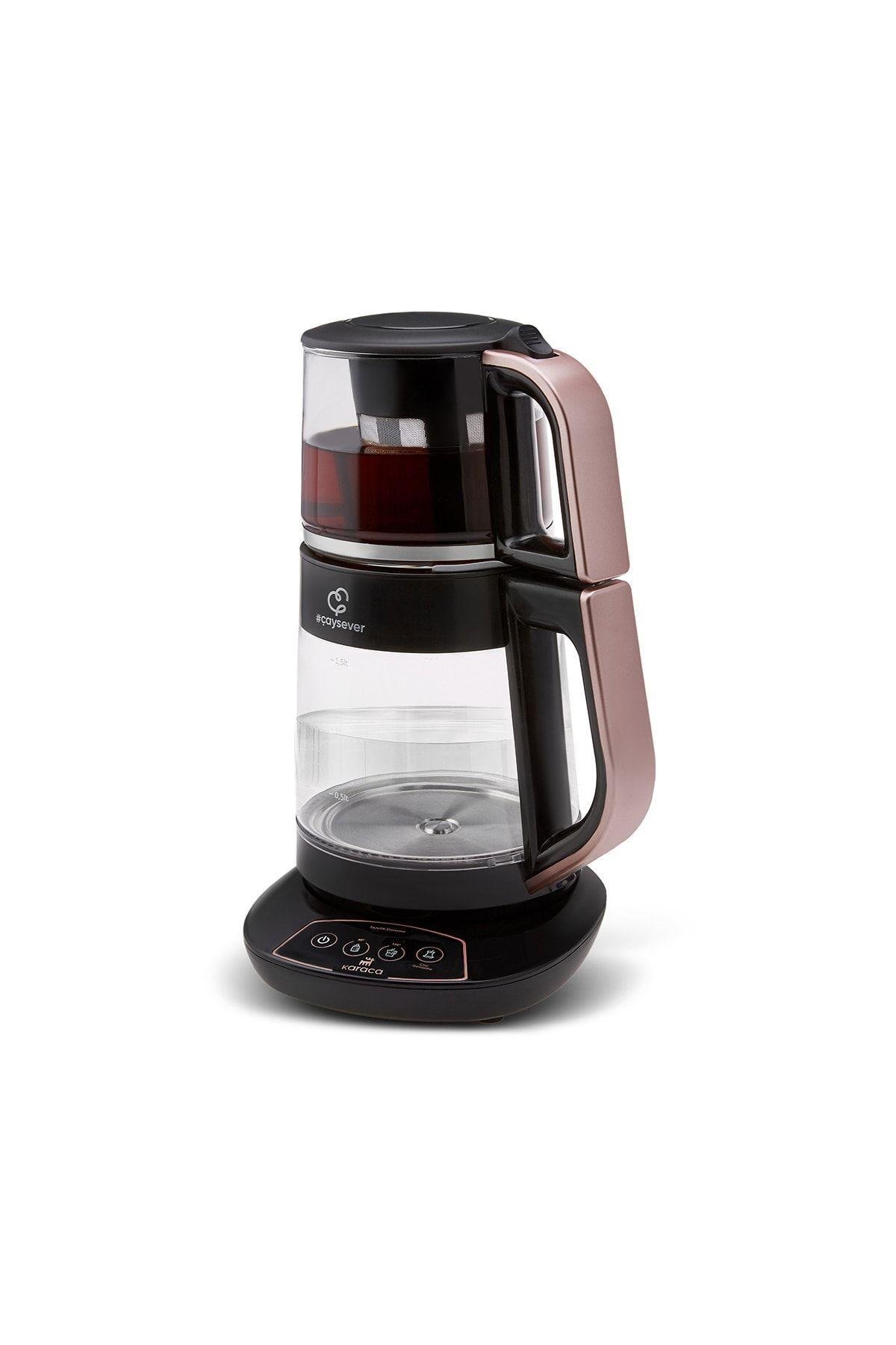 Çaysever 3 in 1 Konuşan Cam Çay Makinesi Su Isıtıcı ve Mama Suyu Hazırlama 1700W Black