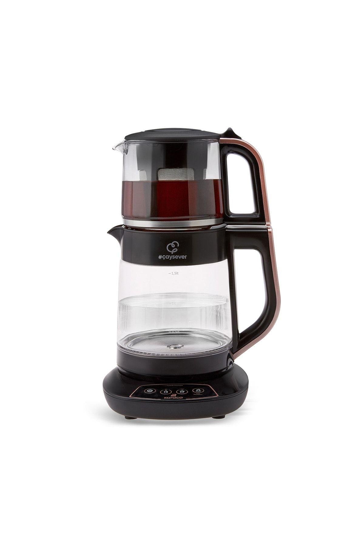 Çaysever 3 in 1 Konuşan Cam Çay Makinesi Su Isıtıcı ve Mama Suyu Hazırlama 1700W Black