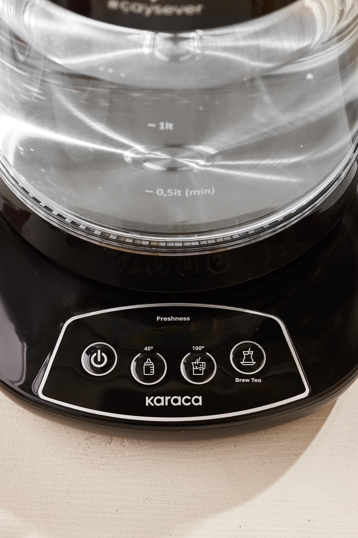 Çaysever 3 in 1 Konuşan Cam Çay Makinesi Su Isıtıcı ve Mama Suyu Hazırlama 1700W Black