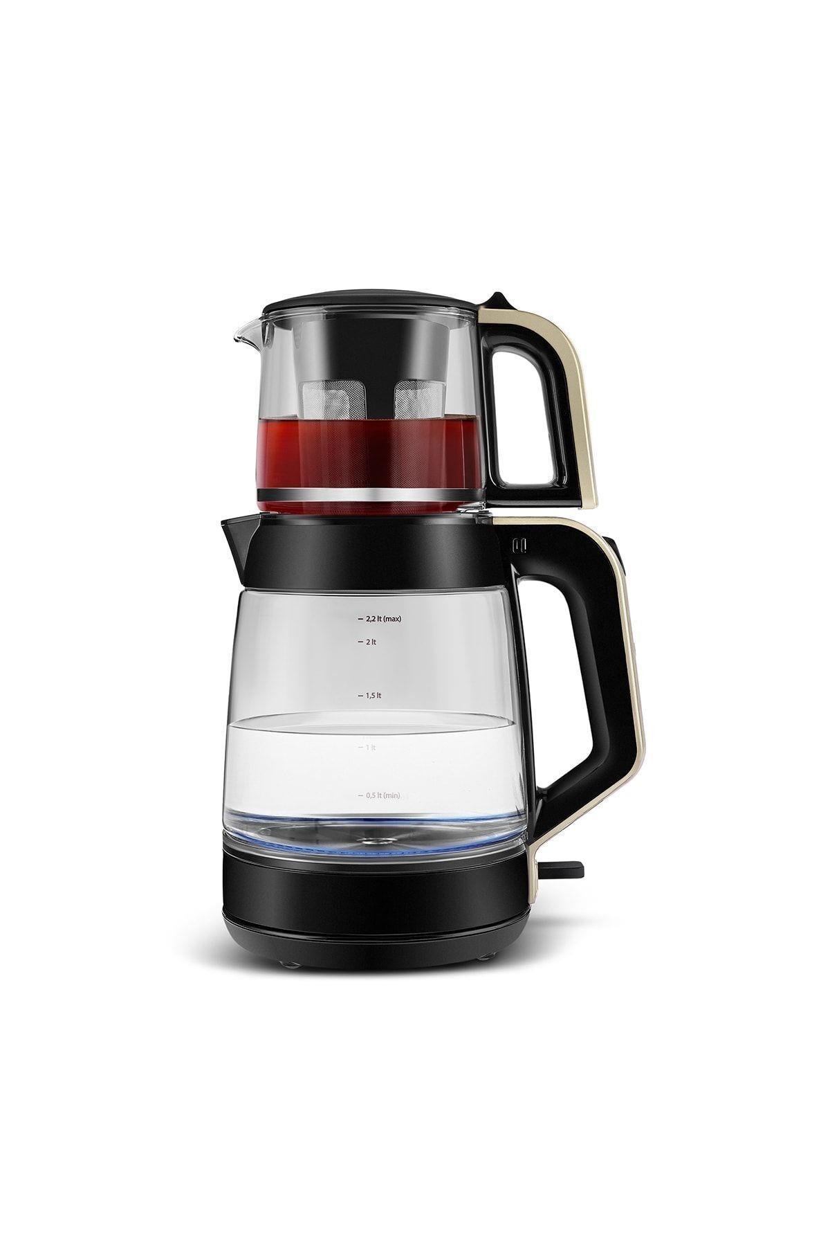 Glass Tea Xl 2 In 1 Cam Su Isıtıcı & Çay Makinesi Krem