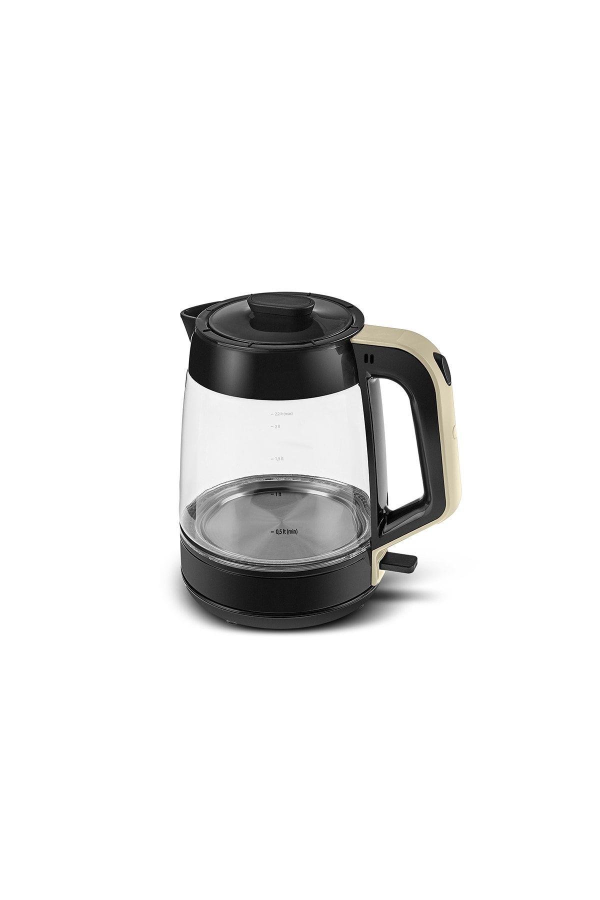 Glass Tea Xl 2 In 1 Cam Su Isıtıcı & Çay Makinesi Krem