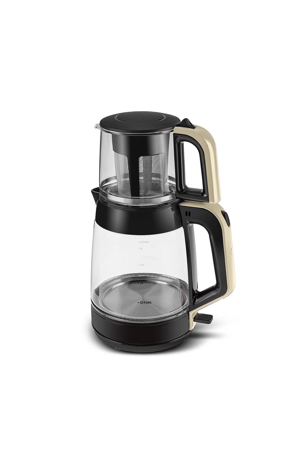 Glass Tea Xl 2 In 1 Cam Su Isıtıcı & Çay Makinesi Krem