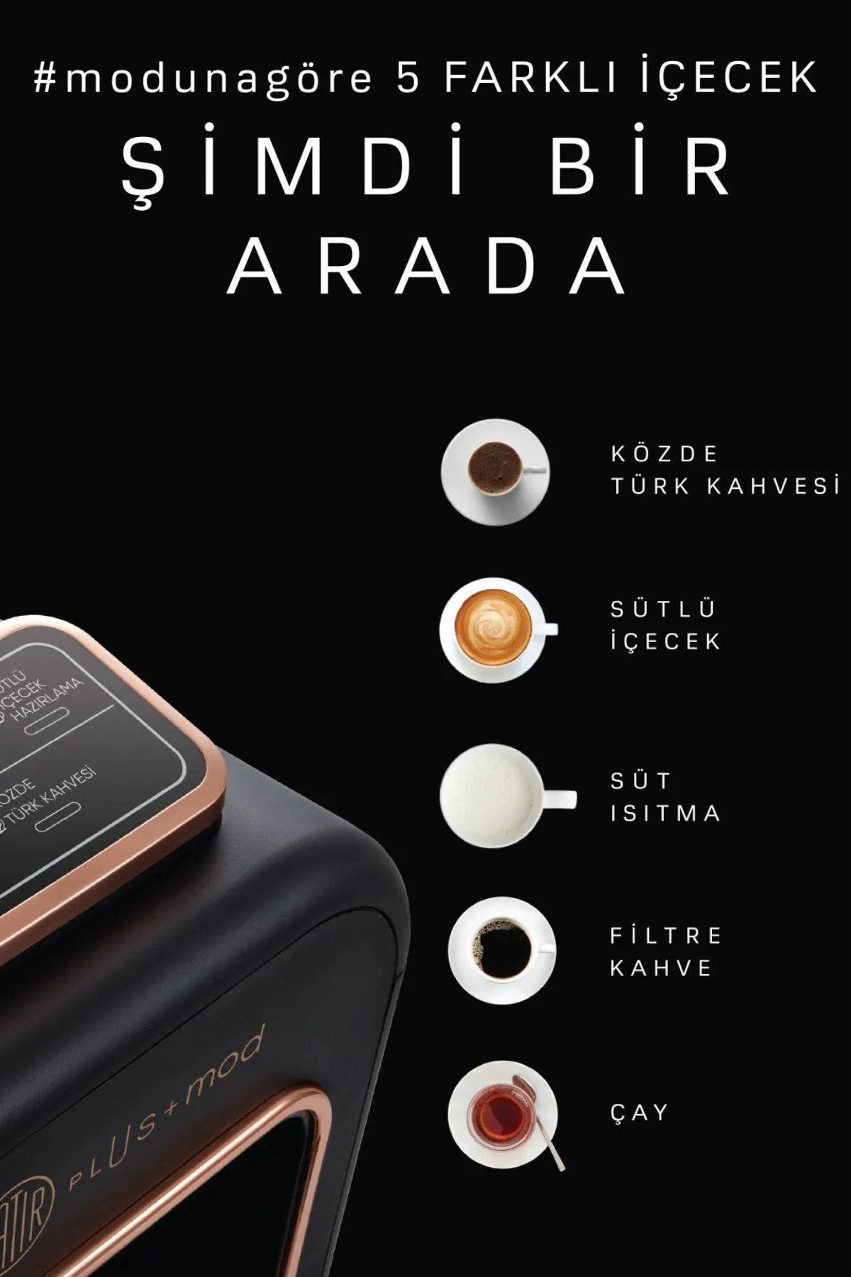 Hatır Plus Mod 5 In 1 Konuşan Kahve Ve Çay Makinesi Black Chrome