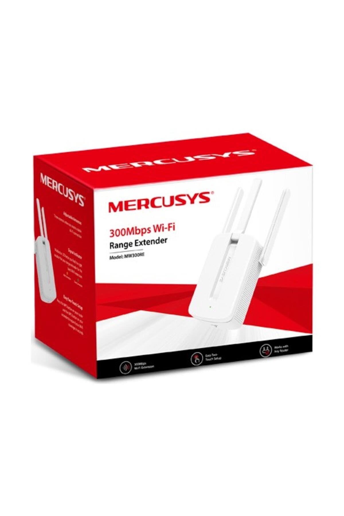 Mercusys Wifi Pro Sinyal Güçlendirici 300 Mbps -Sinyal Yakınlaştırıcı-Wifi 3 Antenli MW300RE