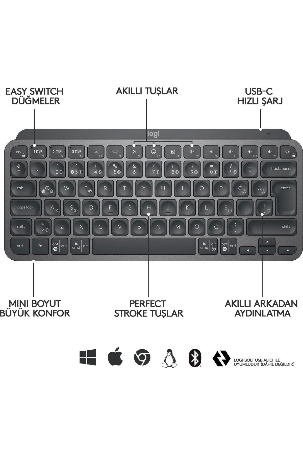 Mx Keys Mını Q Tr Klavye Siyah 920-010504
