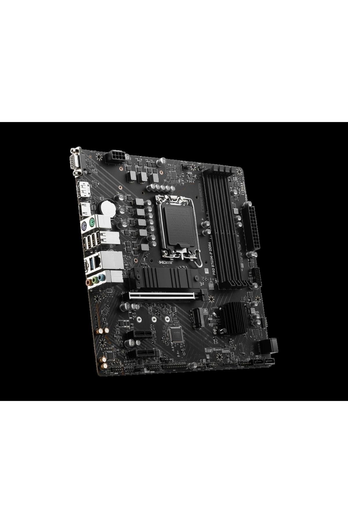 PRO B760M-P DDR4 4800MHz(OC) DDR4 Soket 1700 M.2 HDMI DP VGA mATX Anakart