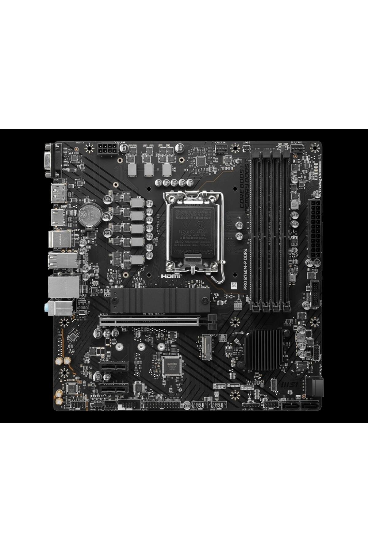 PRO B760M-P DDR4 4800MHz(OC) DDR4 Soket 1700 M.2 HDMI DP VGA mATX Anakart