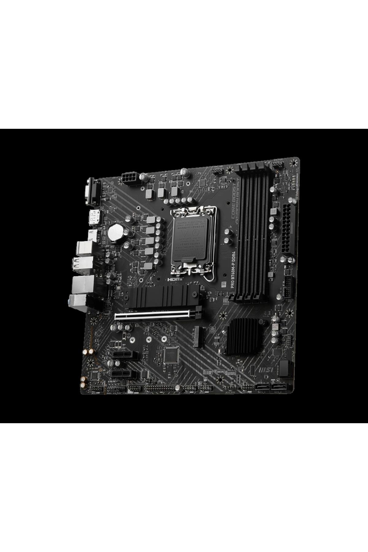 PRO B760M-P DDR4 4800MHz(OC) DDR4 Soket 1700 M.2 HDMI DP VGA mATX Anakart