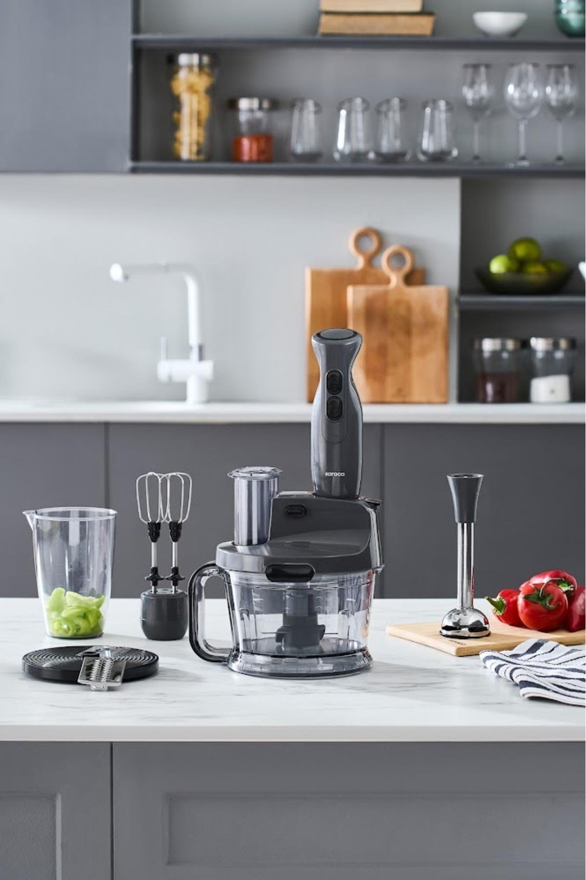 Pro Multimax 6 in 1 Çok Amaçlı Mutfak Robotu/Blender Seti Space Gray 2000 W