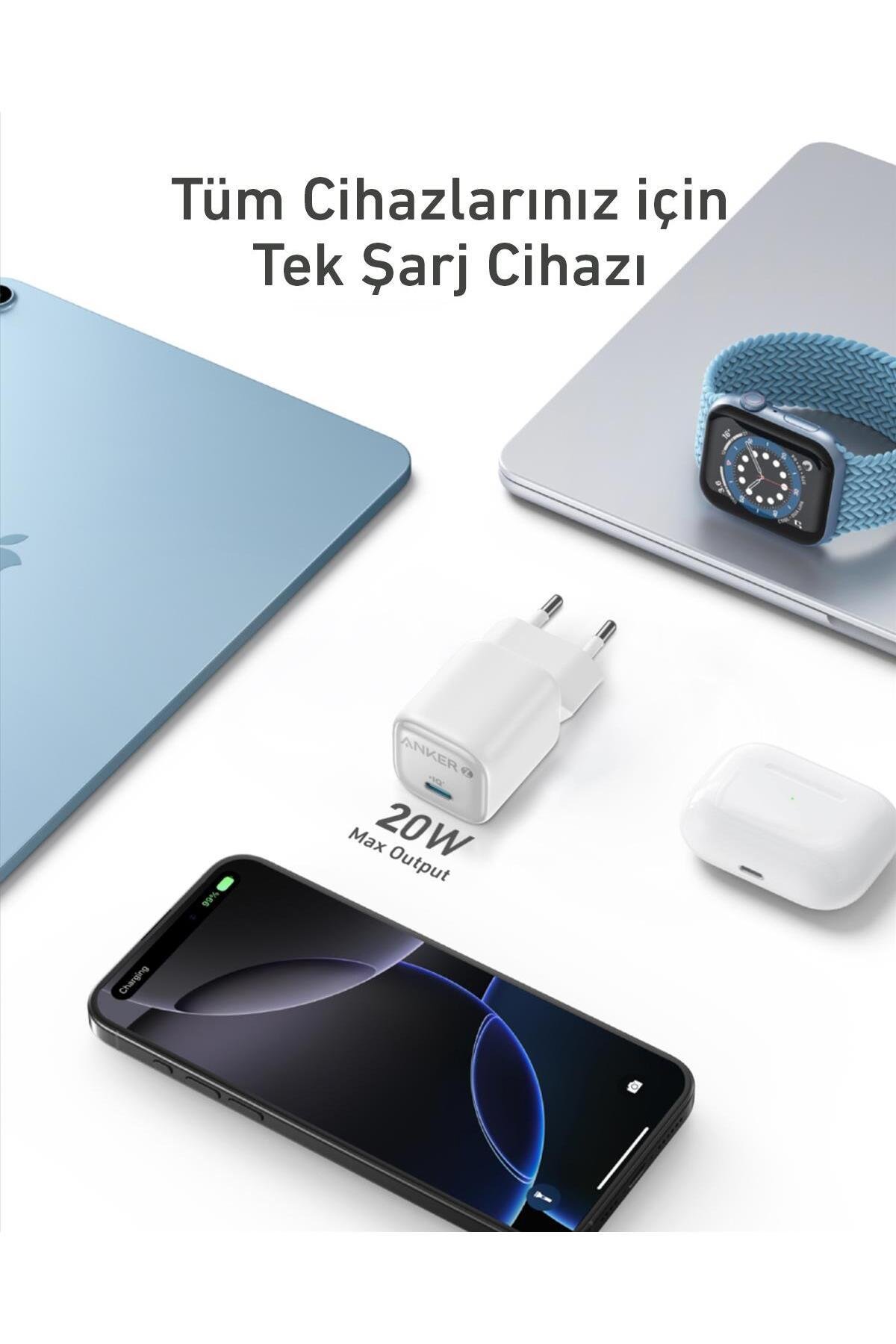 Zolo 20W GaN USB-C Şarj Cihazı -  Beyaz - A2699