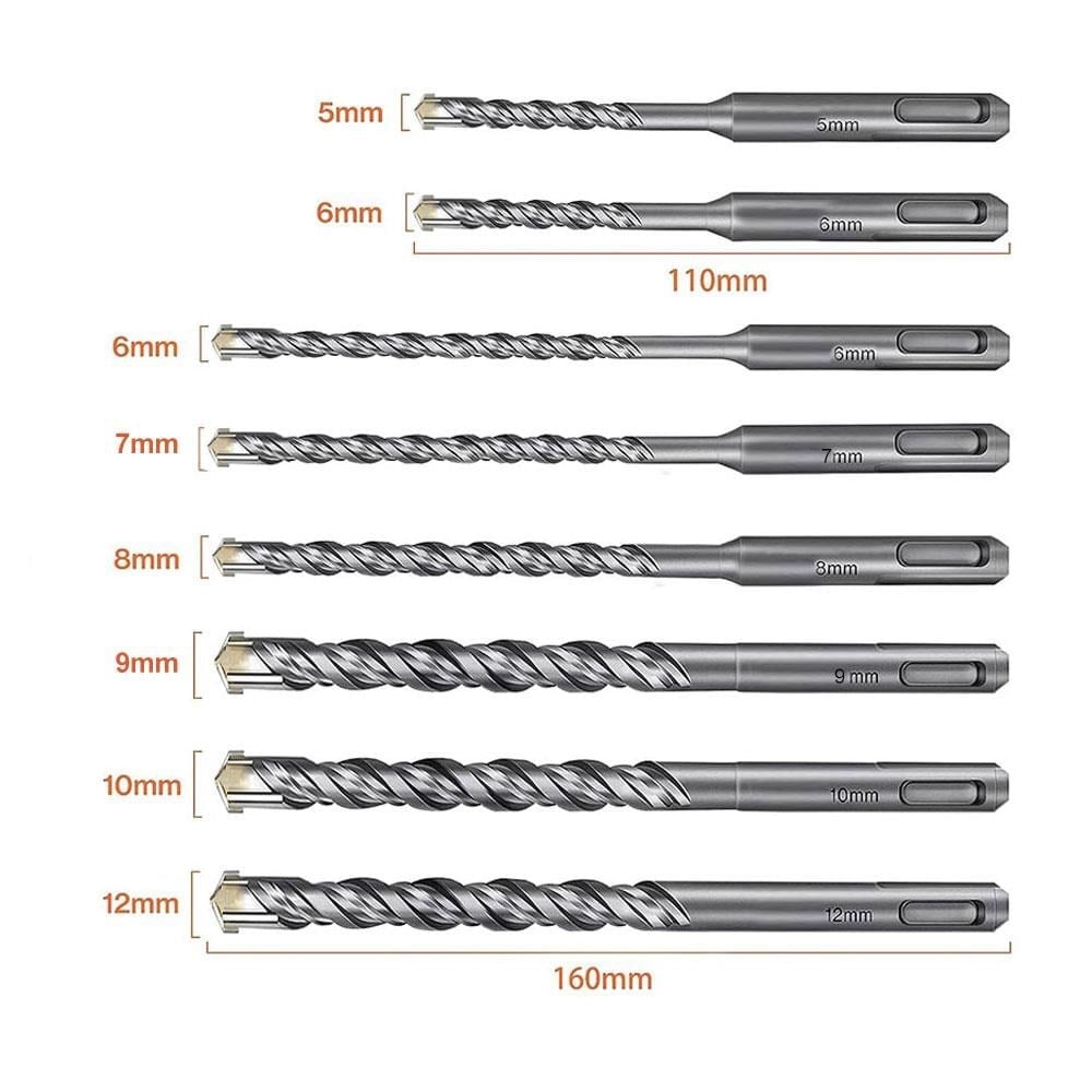 CAT DA03901 10 Parça Tungsten Karbür SDS-Plus Beton Matkap Uç Seti